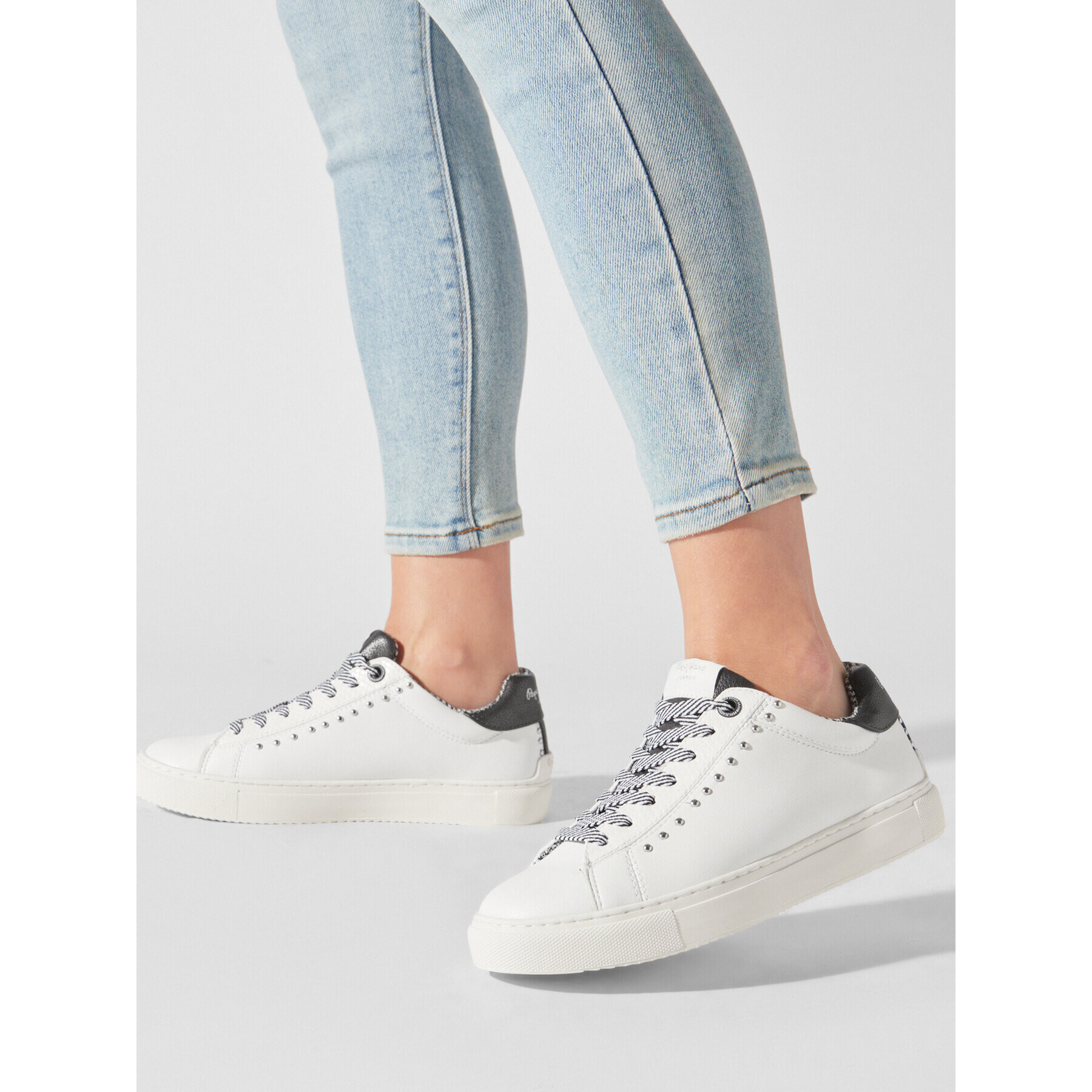 Pepe Jeans Sneakers Adams Catty PLS31198 Alb - Pled.ro