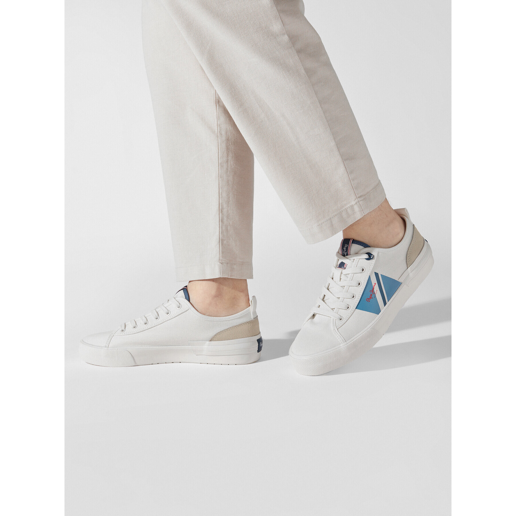 Pepe Jeans Sneakers Allen Flag Color PMS30903 Alb - Pled.ro