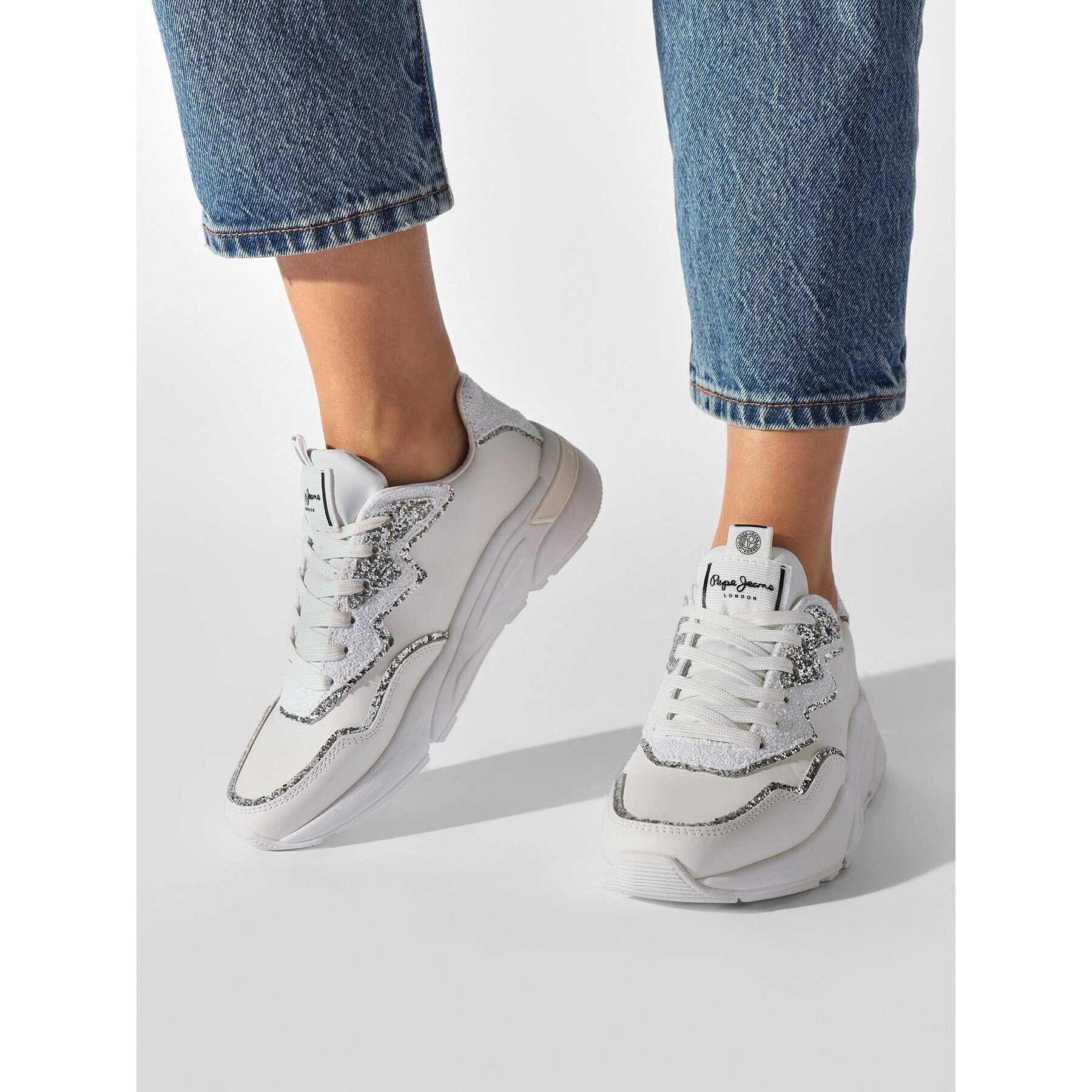 Pepe Jeans Sneakers Arrow Marlow PLS31483 Alb - Pled.ro