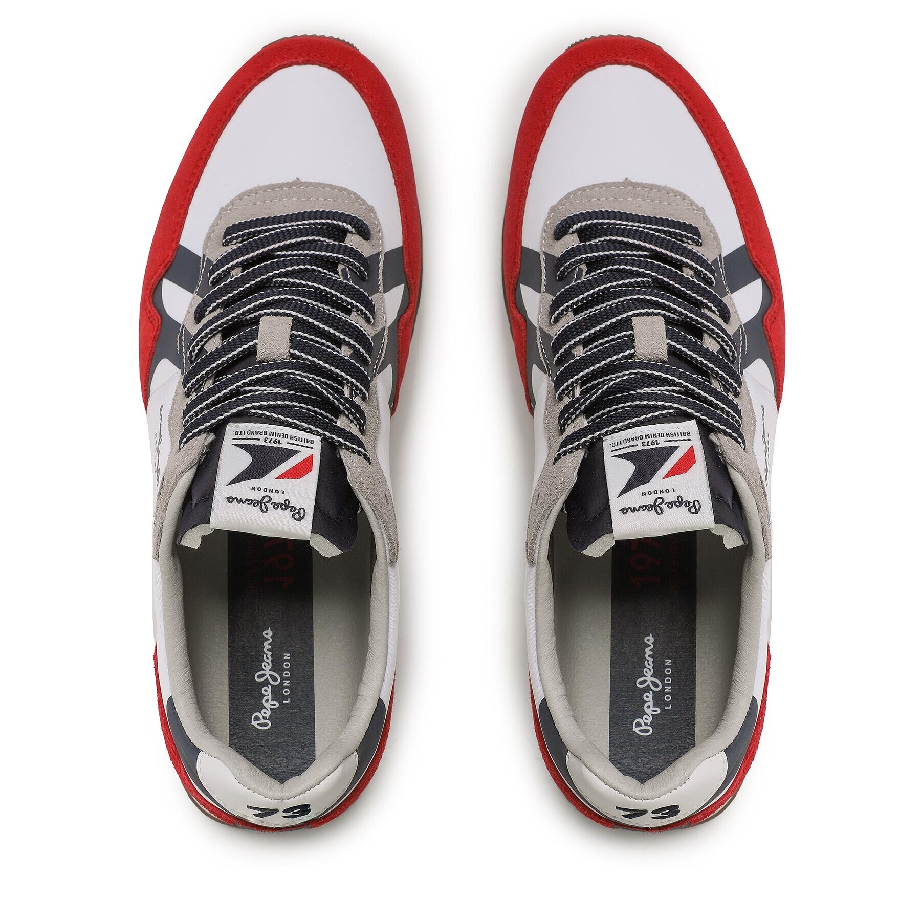 Pepe Jeans Sneakers Brit Man Print PMS30923 Alb - Pled.ro