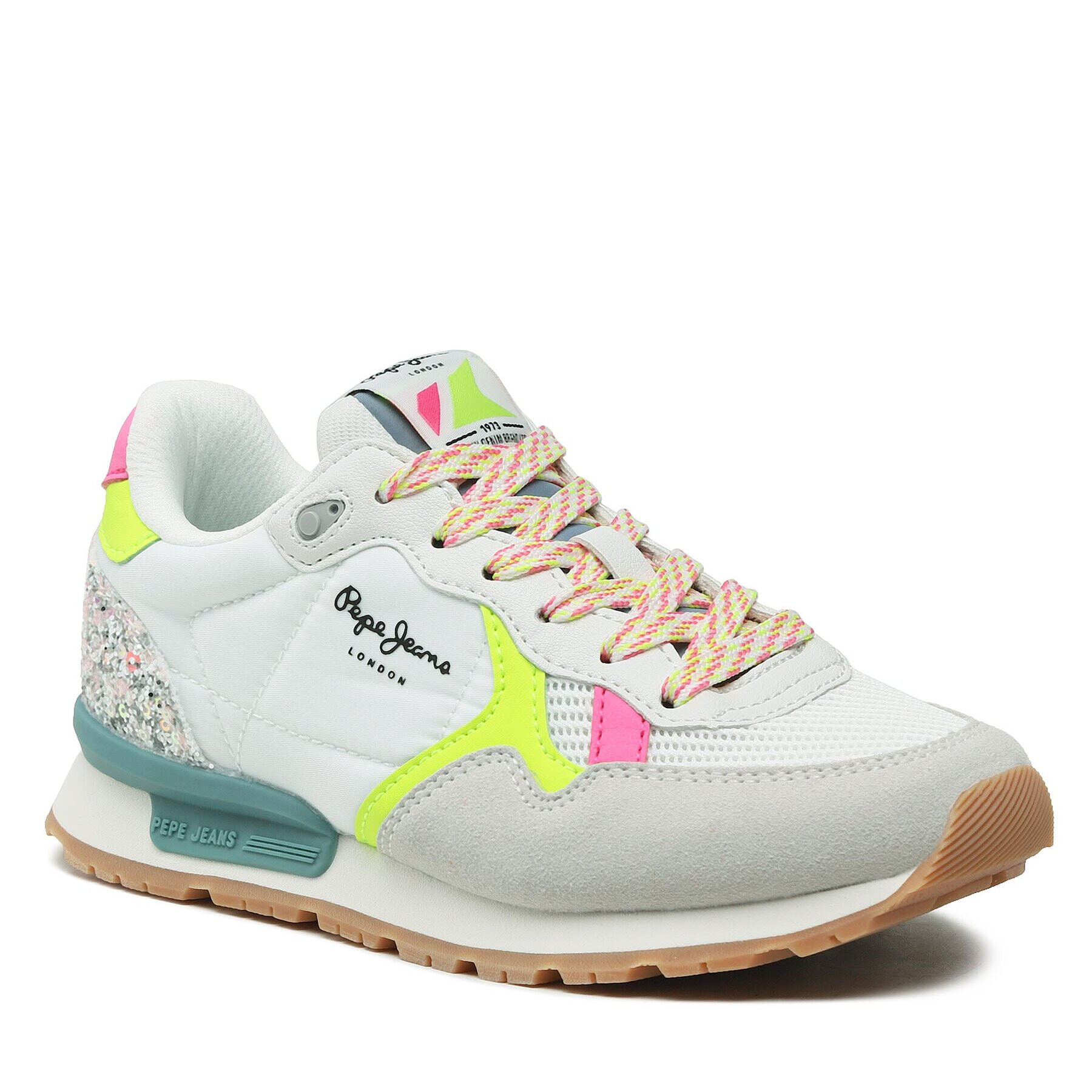 Pepe Jeans Sneakers Brit Neon G PGS30575 Alb - Pled.ro