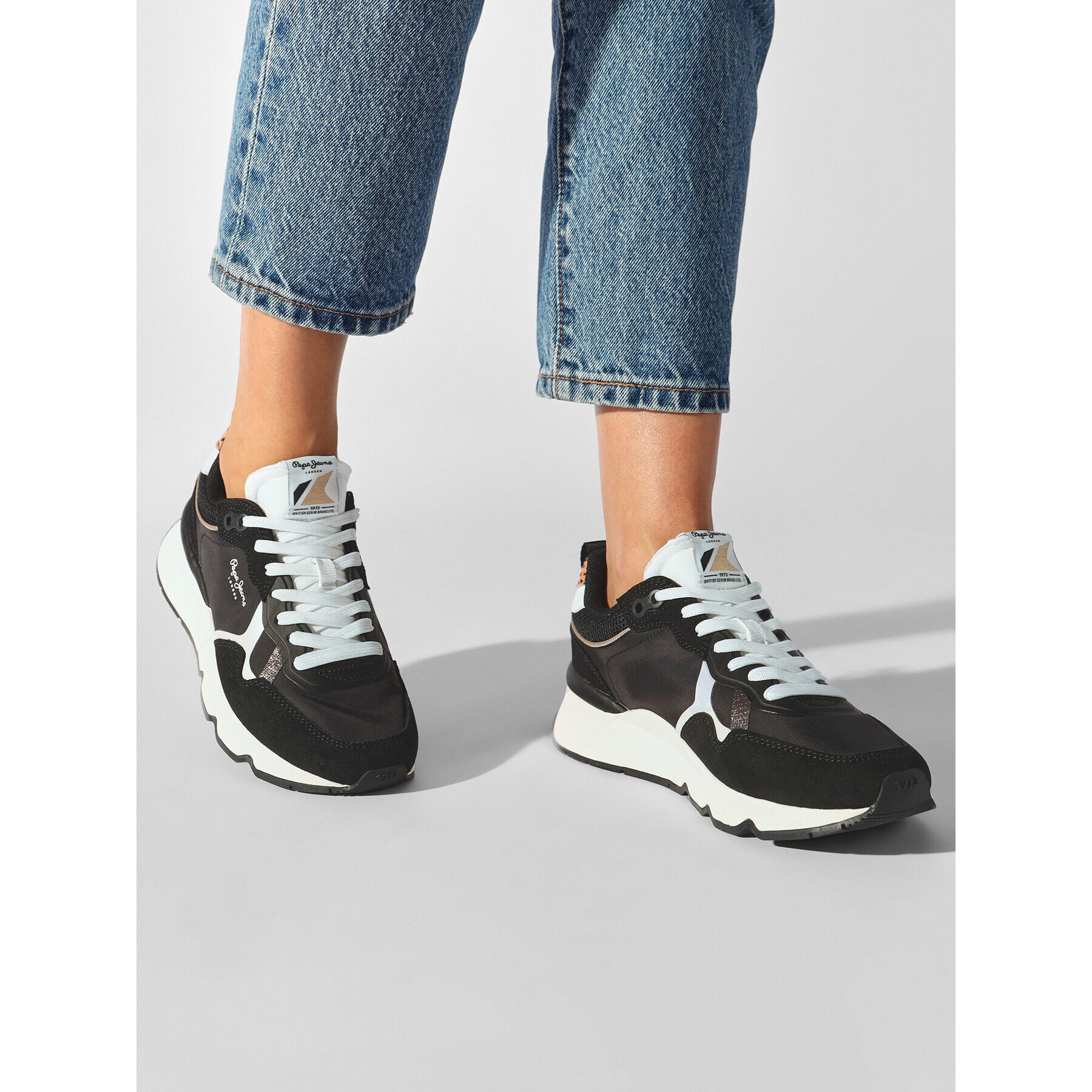 Pepe Jeans Sneakers Brit Pro Ba W PLS31458 Negru - Pled.ro