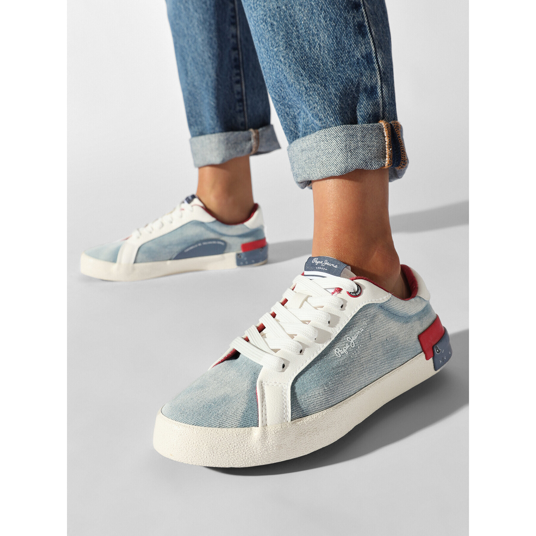 Pepe Jeans Sneakers Kenton Denim W PLS31442 Albastru - Pled.ro