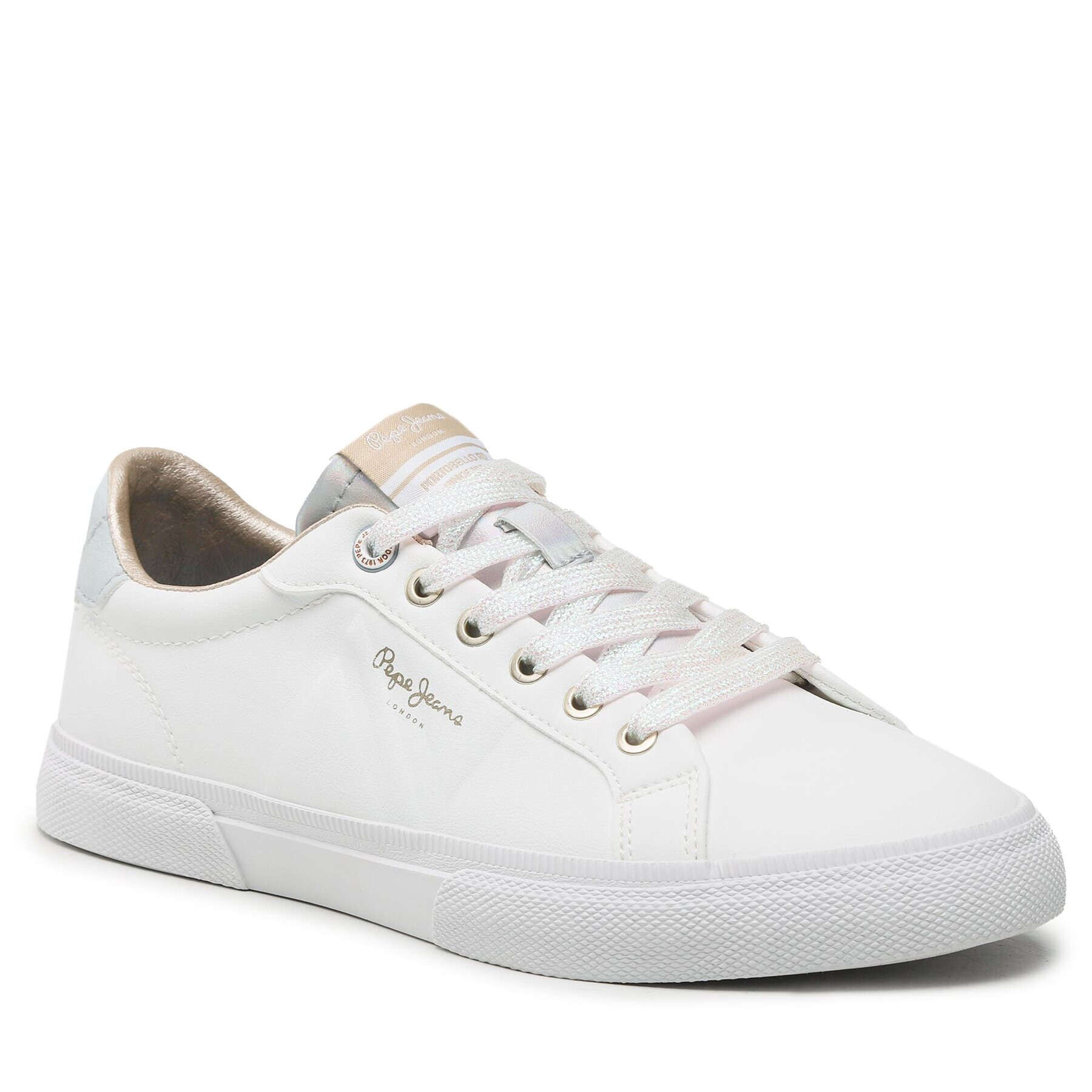 Pepe Jeans Sneakers Kenton Flag W PLS31444 Alb - Pled.ro