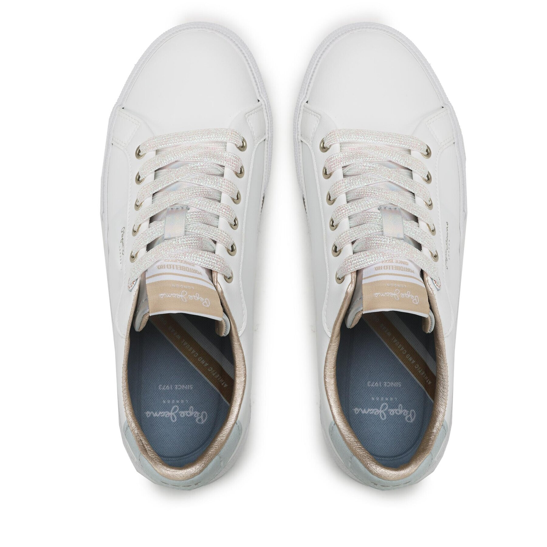 Pepe Jeans Sneakers Kenton Flag W PLS31444 Alb - Pled.ro