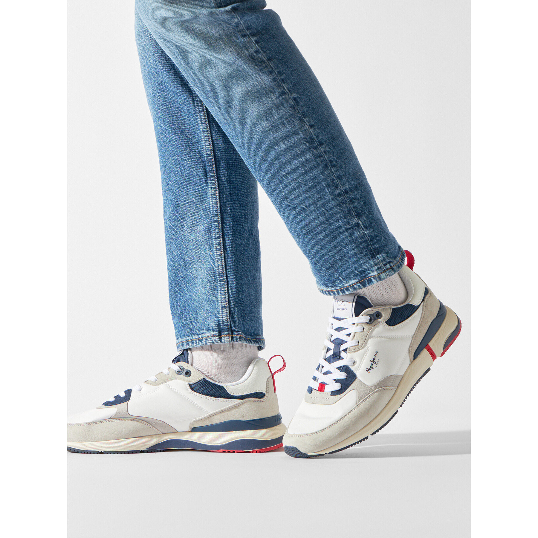 Pepe Jeans Sneakers London Pro Vint PMS30938 Alb - Pled.ro