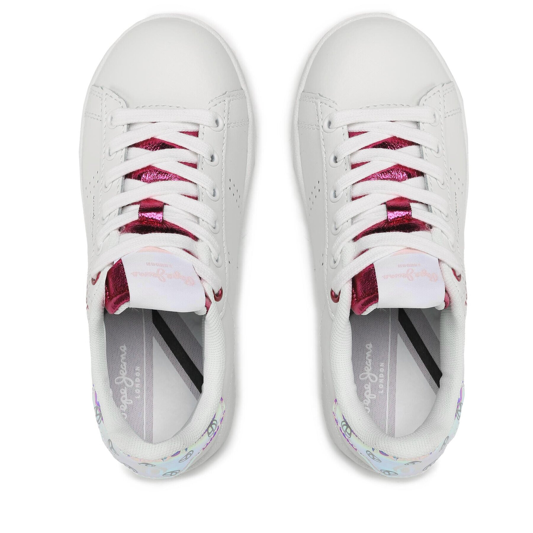 Pepe Jeans Sneakers Player Mirror G PGS30570 Alb - Pled.ro