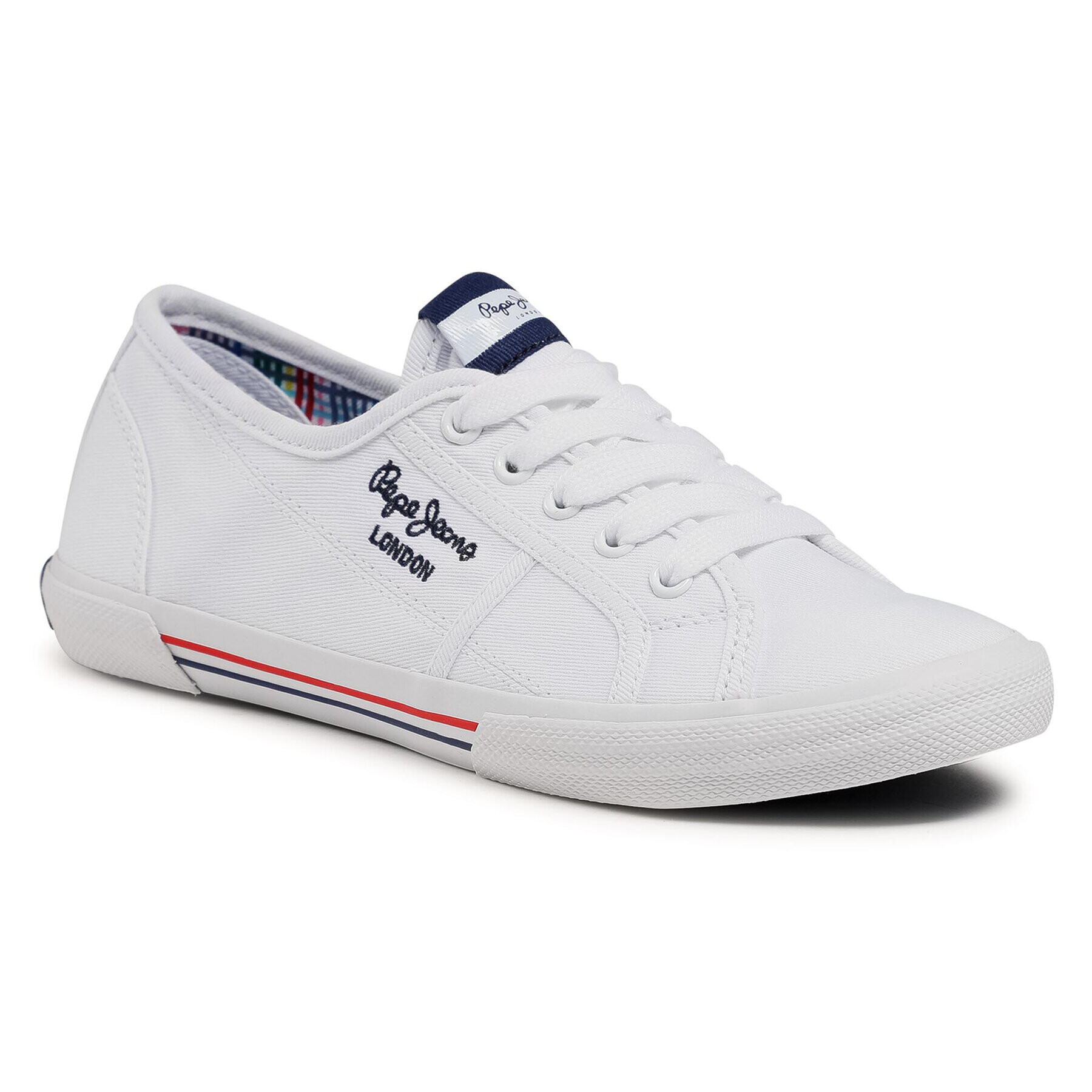 Pepe Jeans Teniși Aberlady Ecobass PLS31193 Alb - Pled.ro