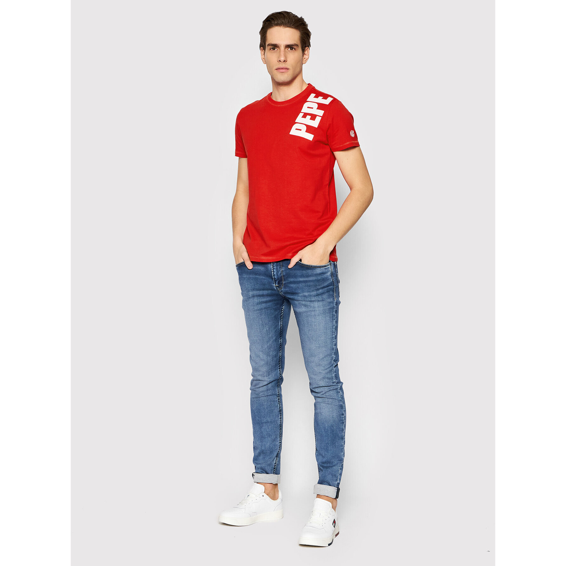 Pepe Jeans Tricou Aerol PM508229 Roșu Slim Fit - Pled.ro