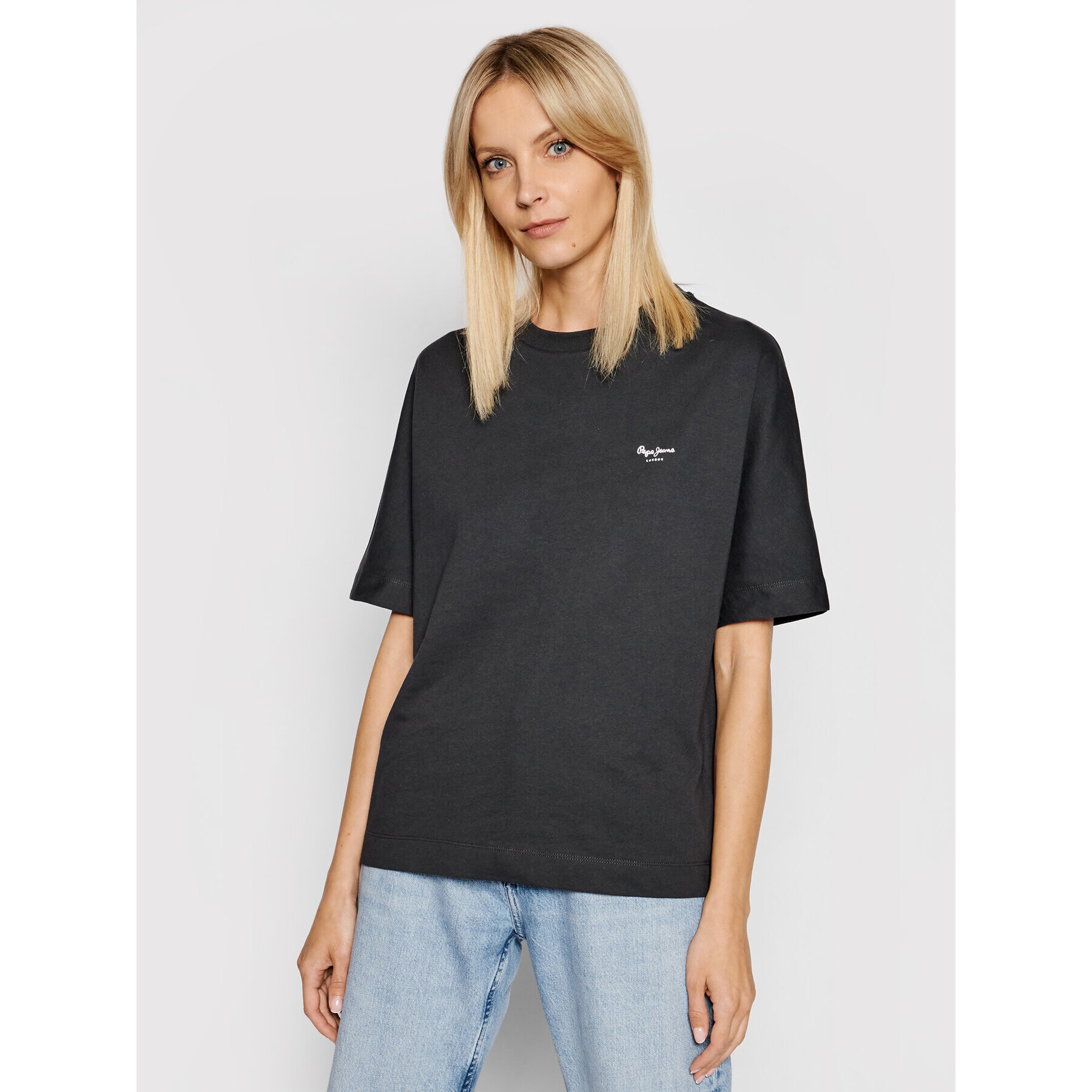 Pepe Jeans Tricou Agnes PL581101 Gri Relaxed Fit - Pled.ro