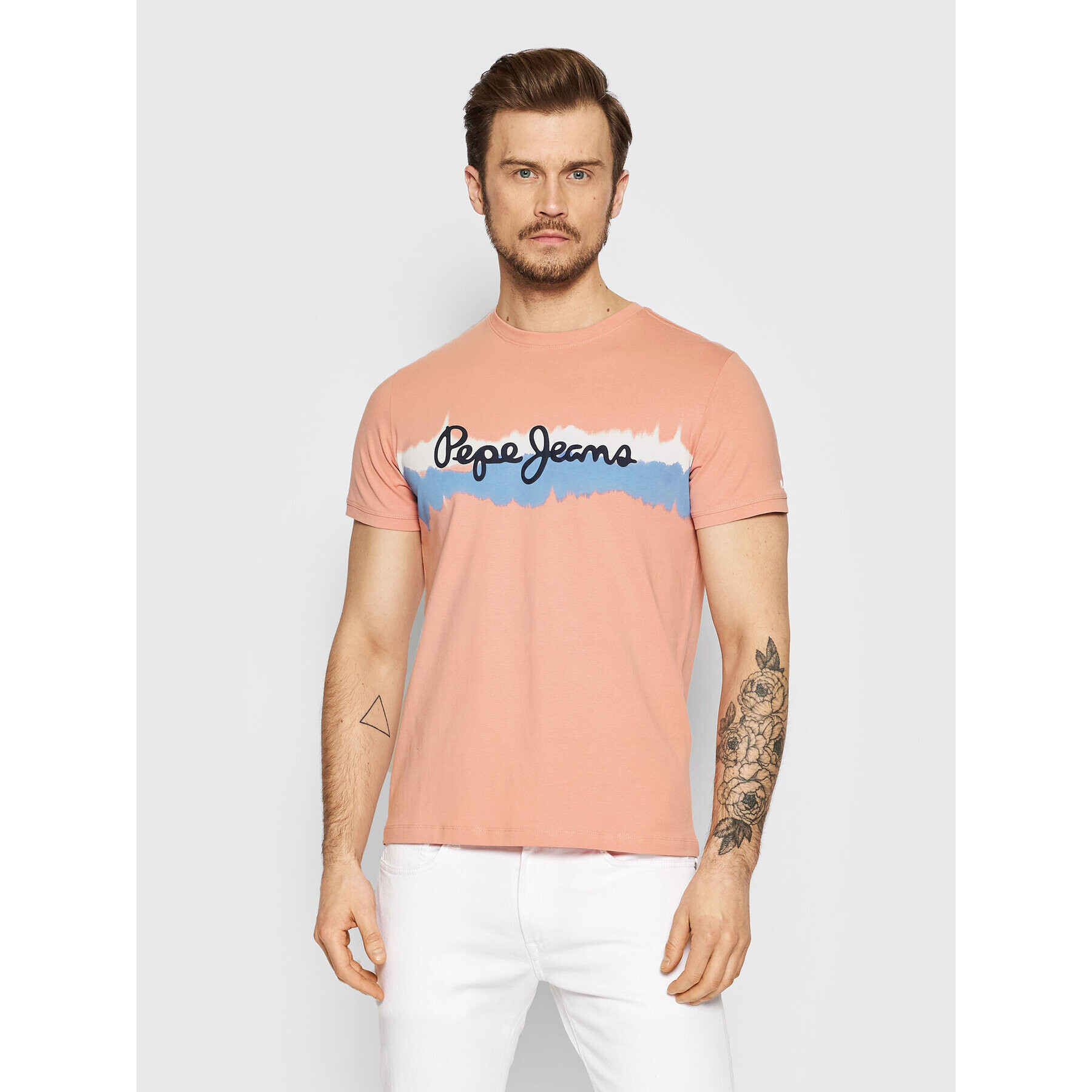 Pepe Jeans Tricou Akeem PM508244 Roz Slim Fit - Pled.ro