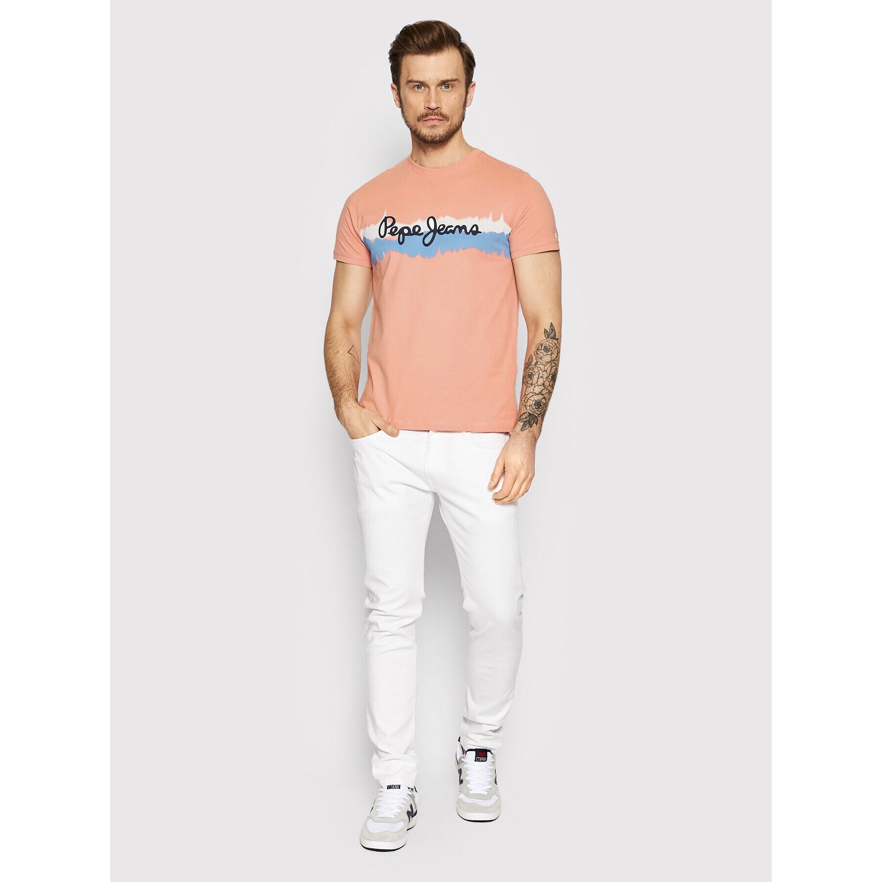 Pepe Jeans Tricou Akeem PM508244 Roz Slim Fit - Pled.ro