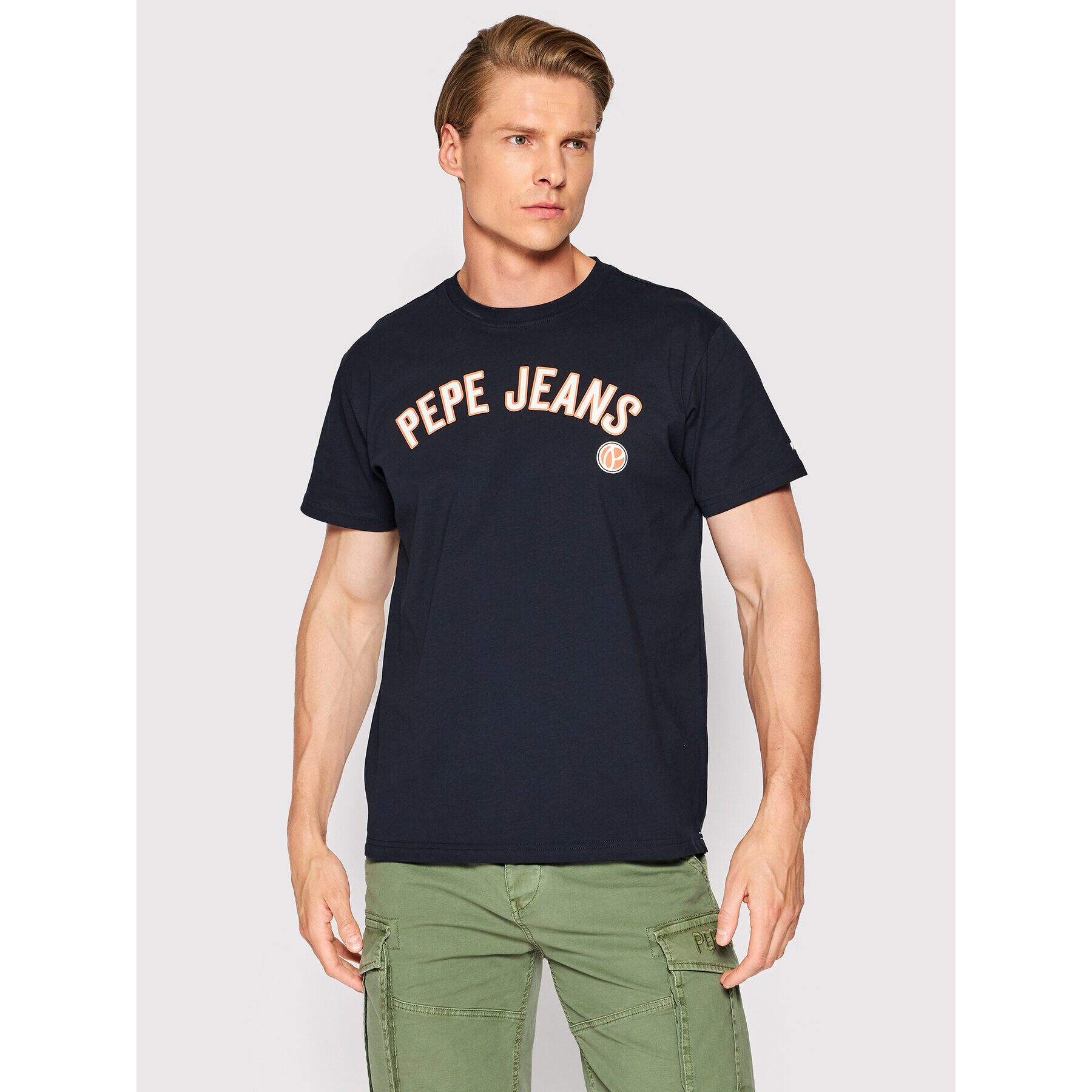 Pepe Jeans Tricou Alessio PM508256 Bleumarin Regular Fit - Pled.ro