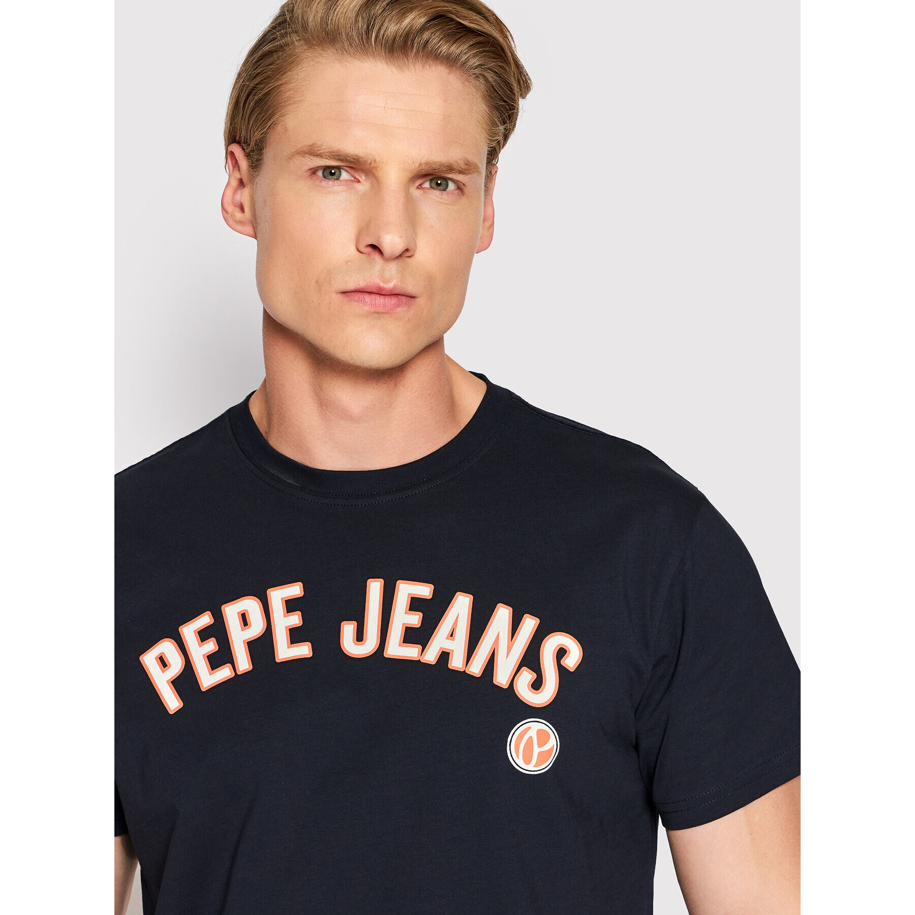 Pepe Jeans Tricou Alessio PM508256 Bleumarin Regular Fit - Pled.ro