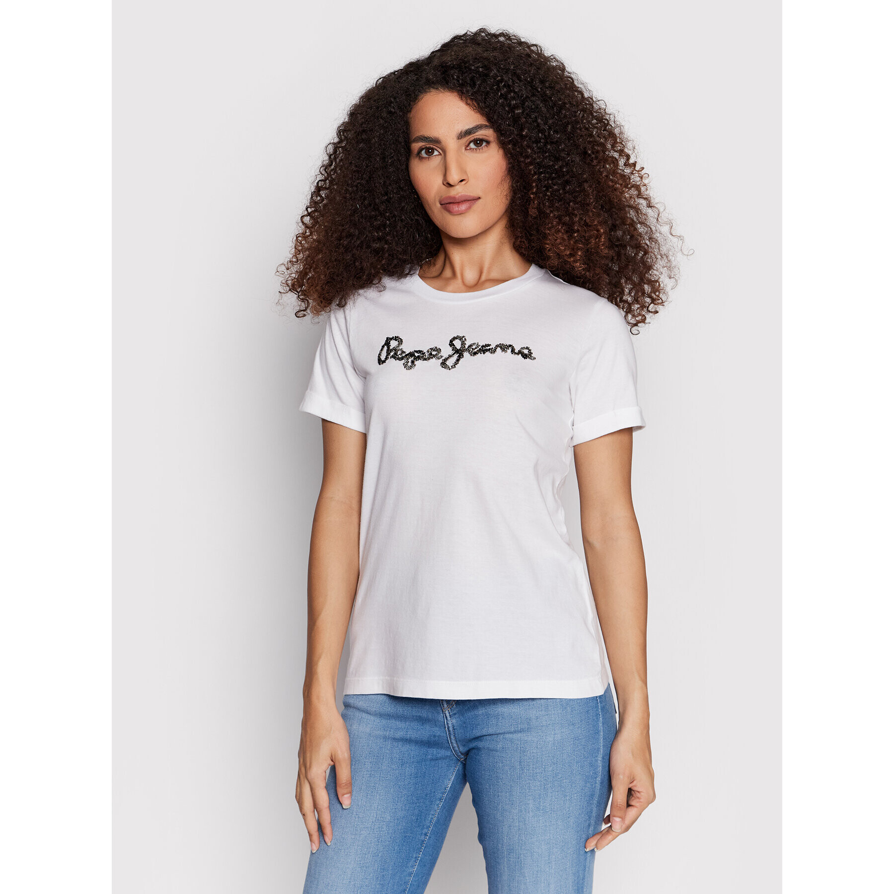 Pepe Jeans Tricou Babette PL505122 Alb Regular Fit - Pled.ro