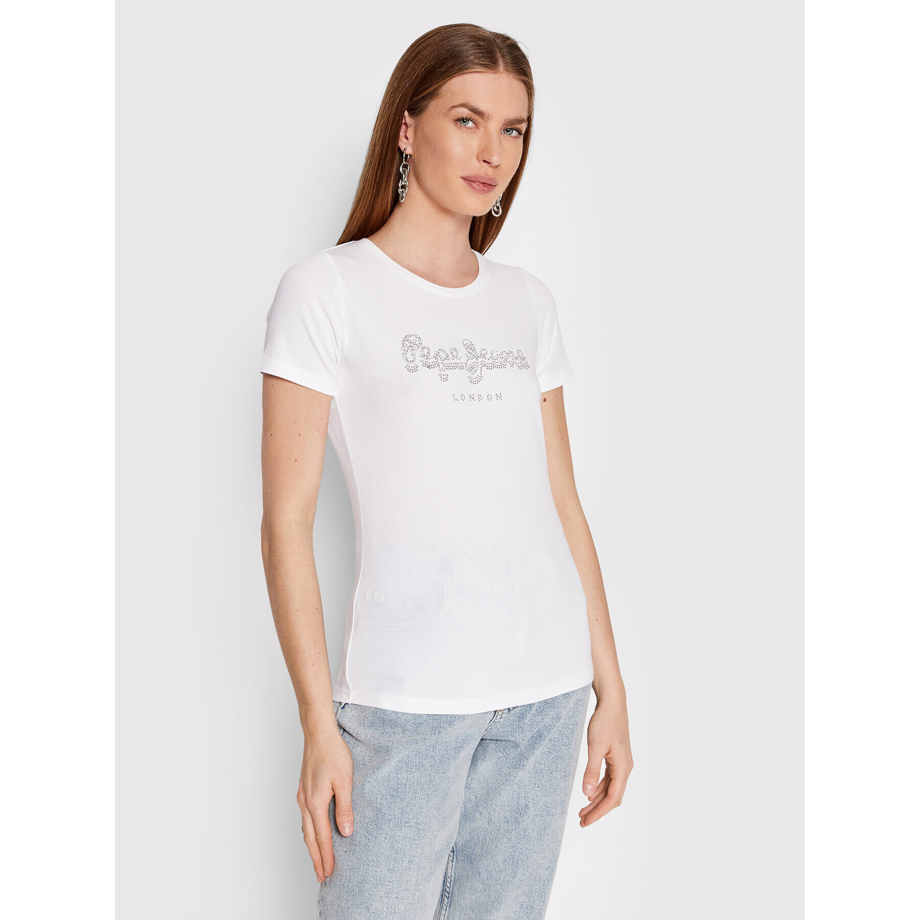 Pepe Jeans Tricou Beatrice PL504434 Alb Regular Fit - Pled.ro