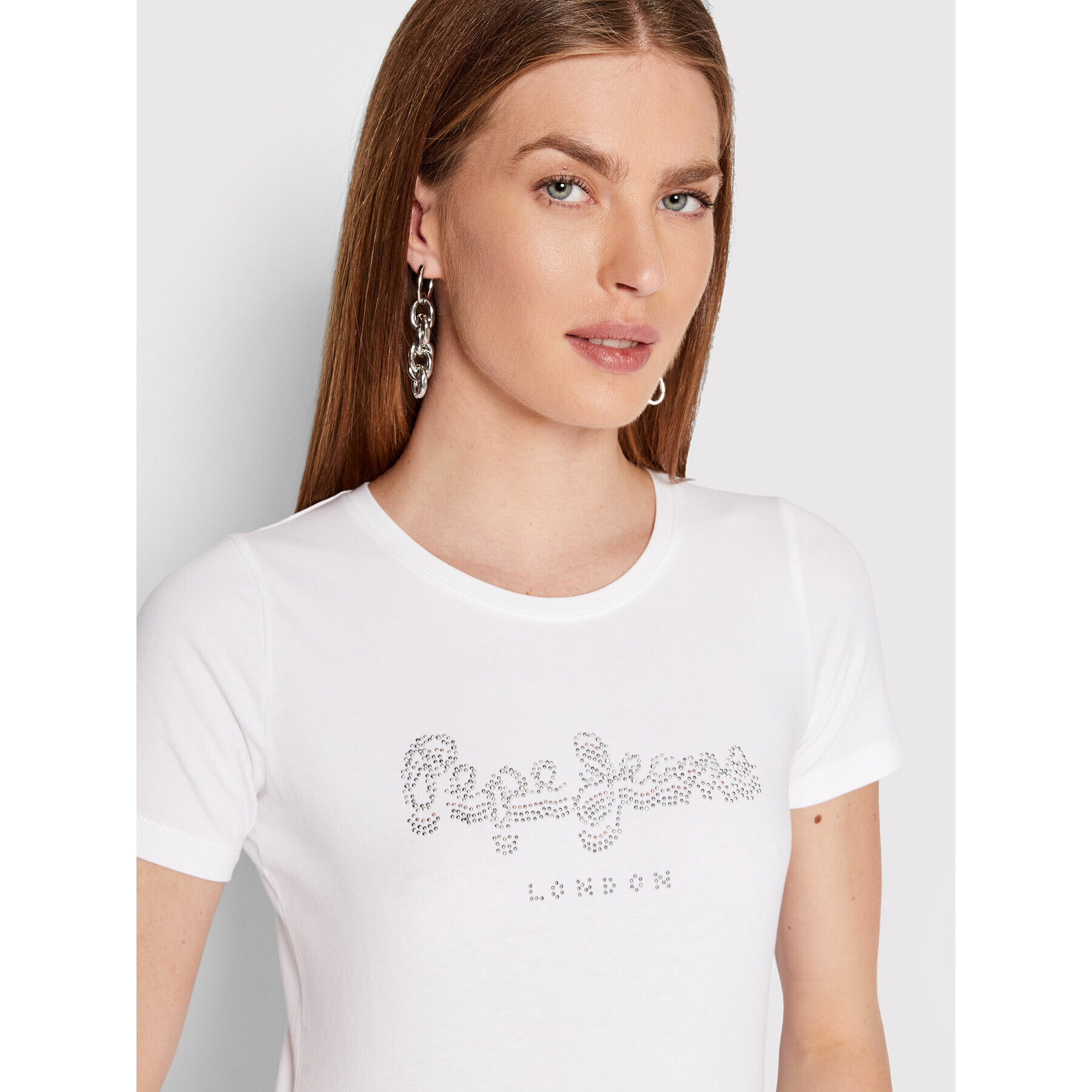 Pepe Jeans Tricou Beatrice PL504434 Alb Regular Fit - Pled.ro