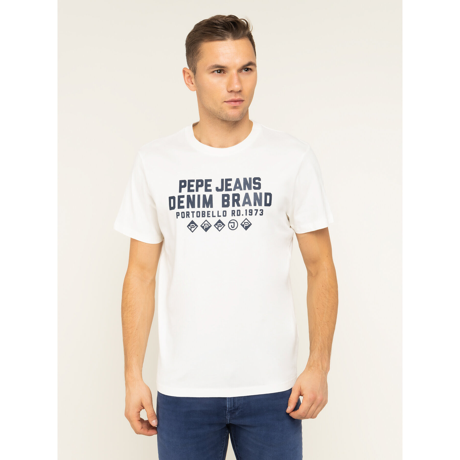 Pepe Jeans Tricou Ben PM506903 Bej Regular Fit - Pled.ro