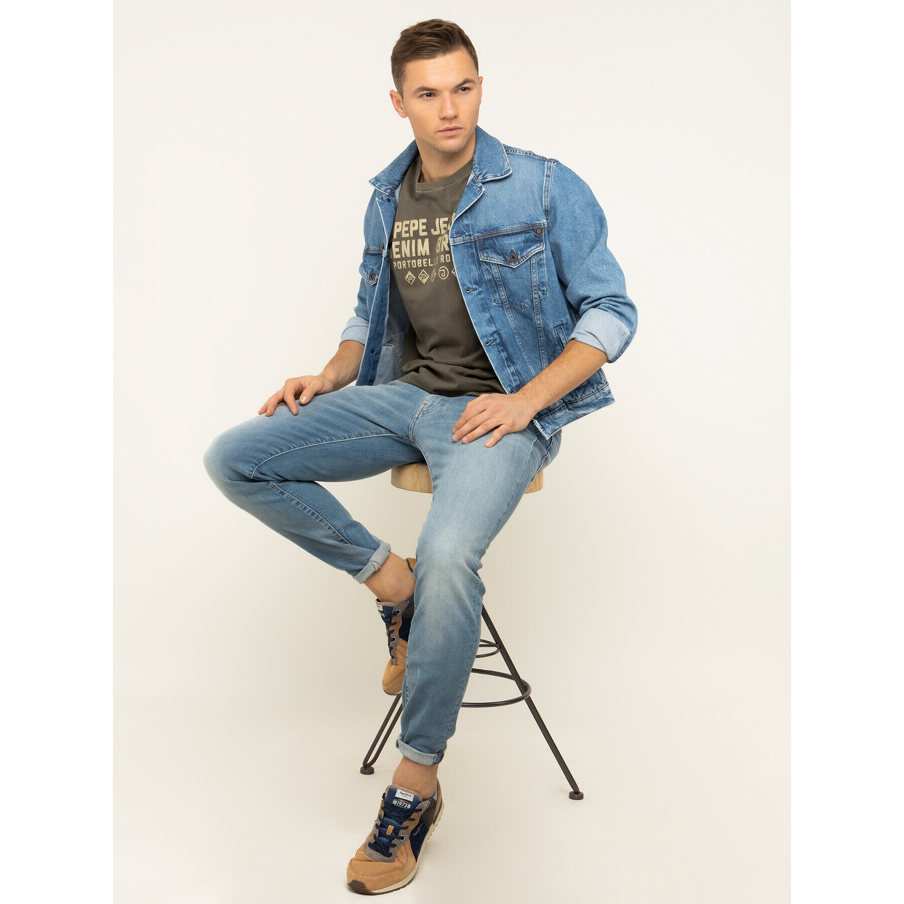 Pepe Jeans Tricou Ben PM506903 Maro Regular Fit - Pled.ro