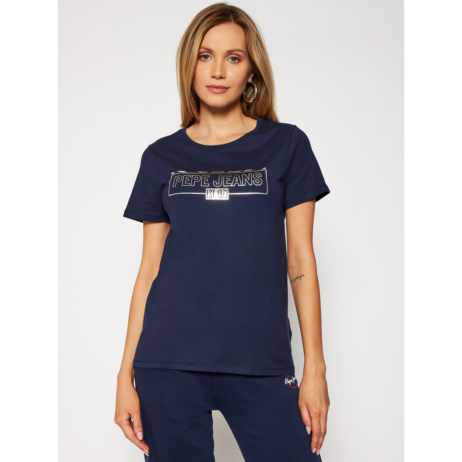 Pepe Jeans Tricou Betty PL504815 Bleumarin Regular Fit - Pled.ro