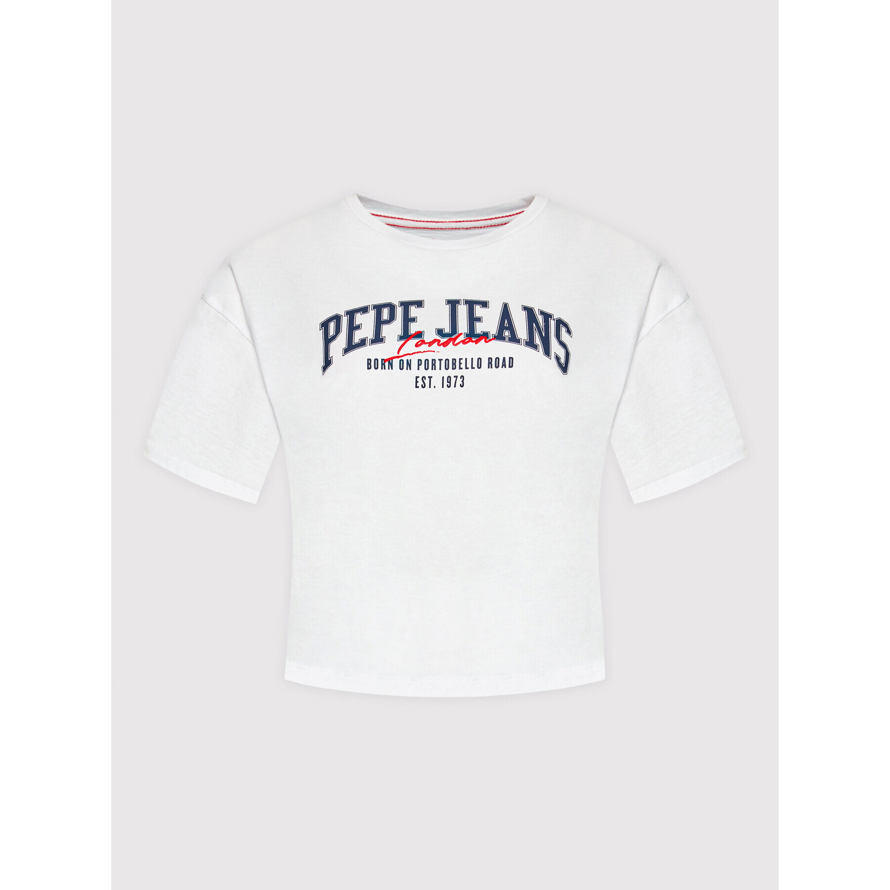 Pepe Jeans Tricou Cara PL505151 Alb Relaxed Fit - Pled.ro