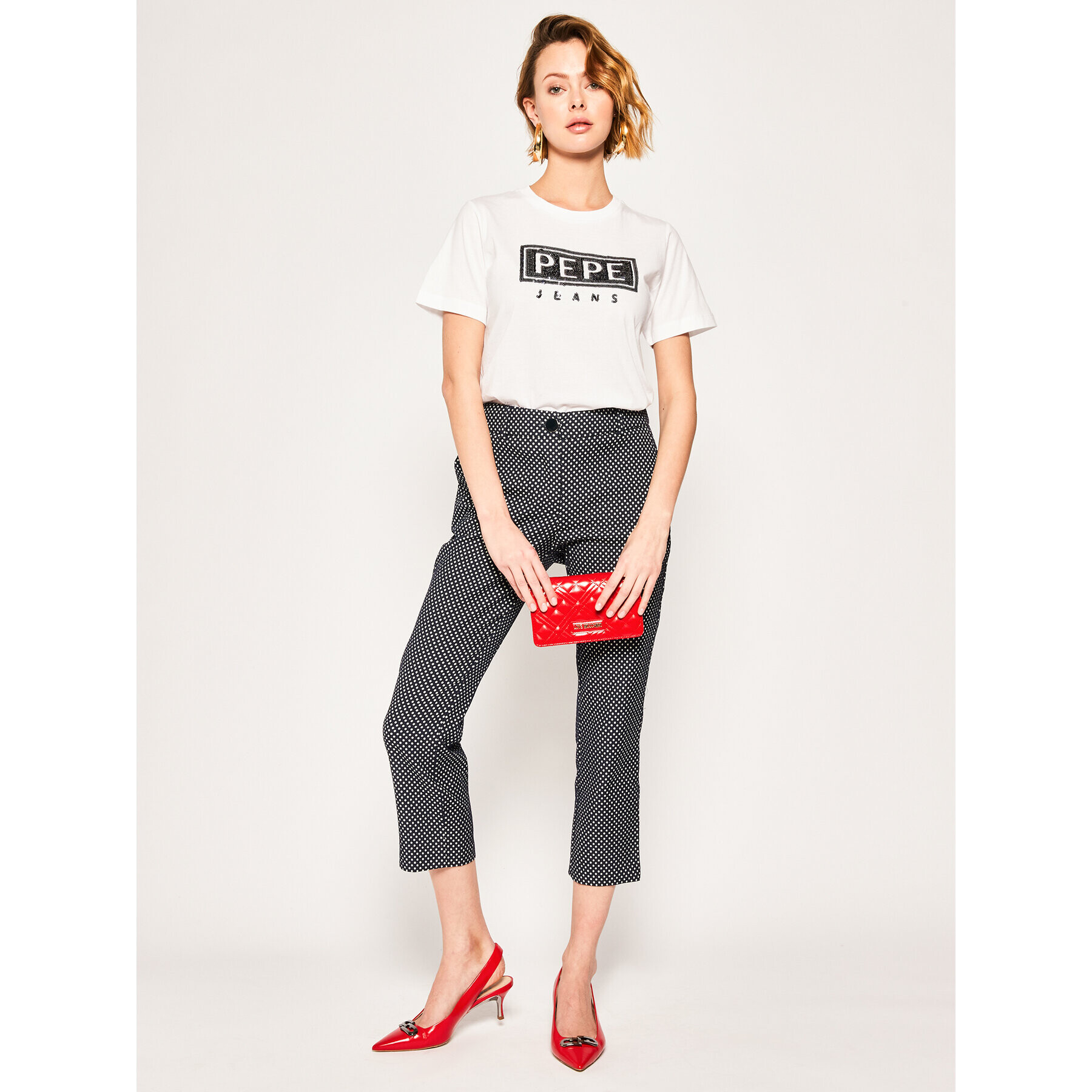 Pepe Jeans Tricou Charis PL504443 Alb Regular Fit - Pled.ro