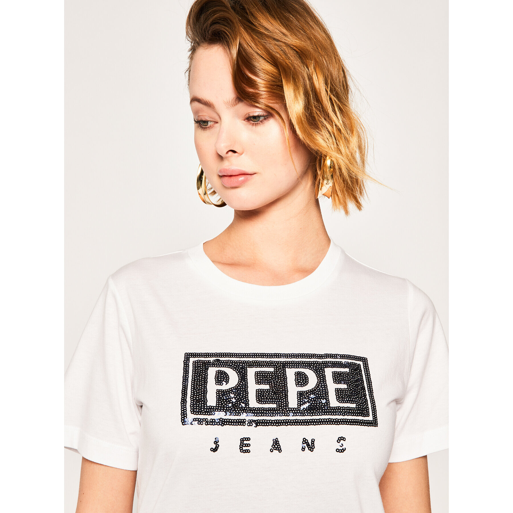 Pepe Jeans Tricou Charis PL504443 Alb Regular Fit - Pled.ro