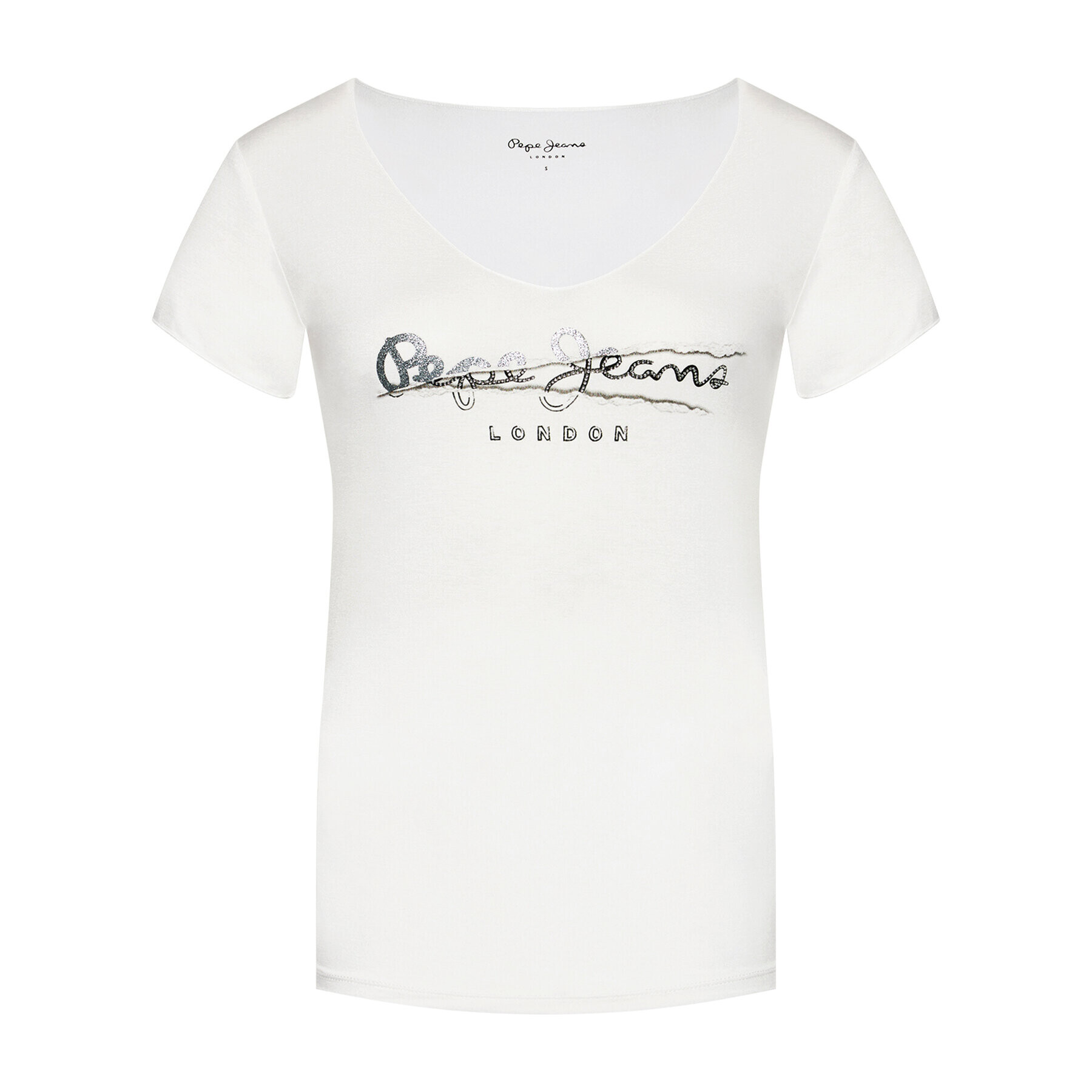 Pepe Jeans Tricou Charlotte PL504832 Alb Regular Fit - Pled.ro