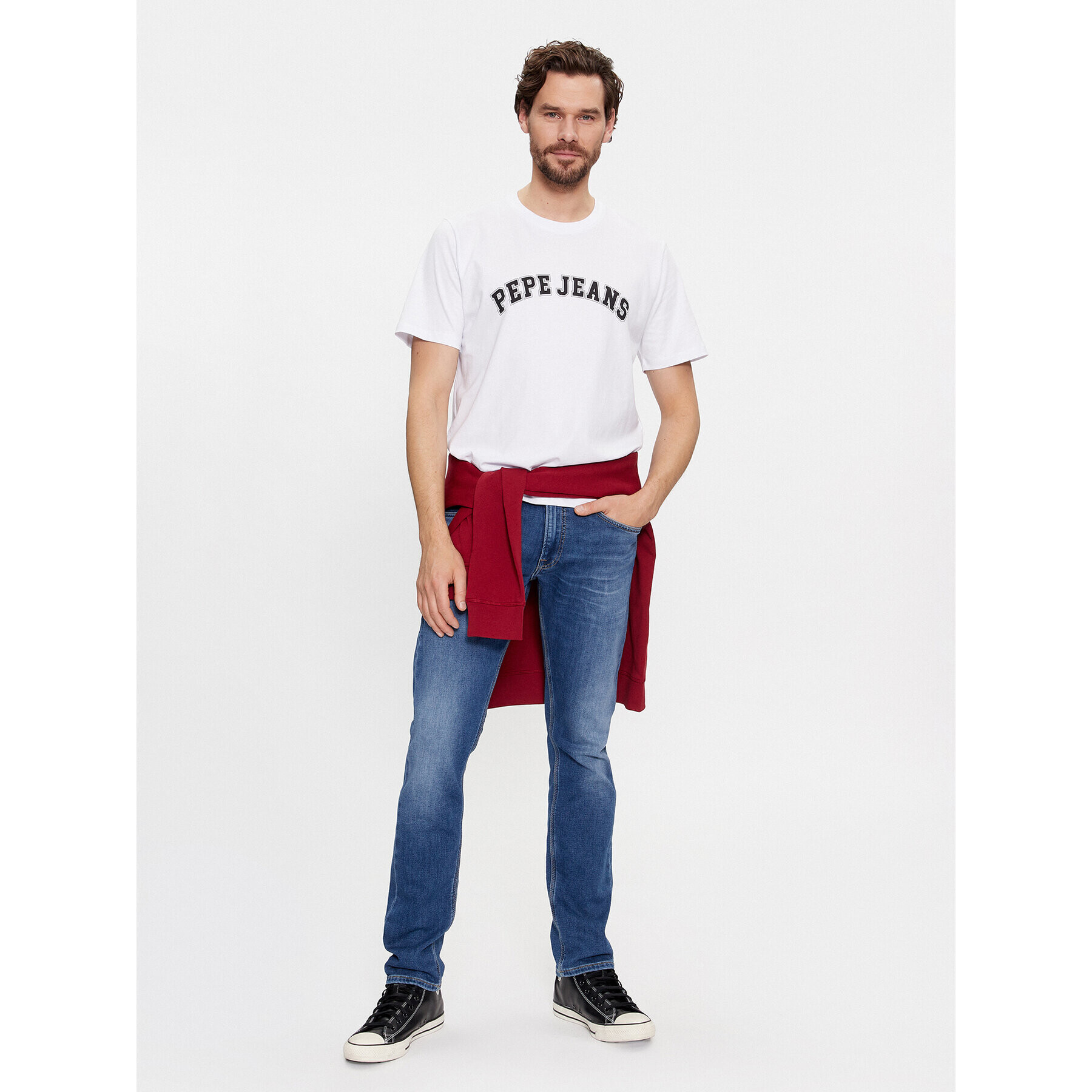 Pepe Jeans Tricou Clement PM509220 Alb Regular Fit - Pled.ro