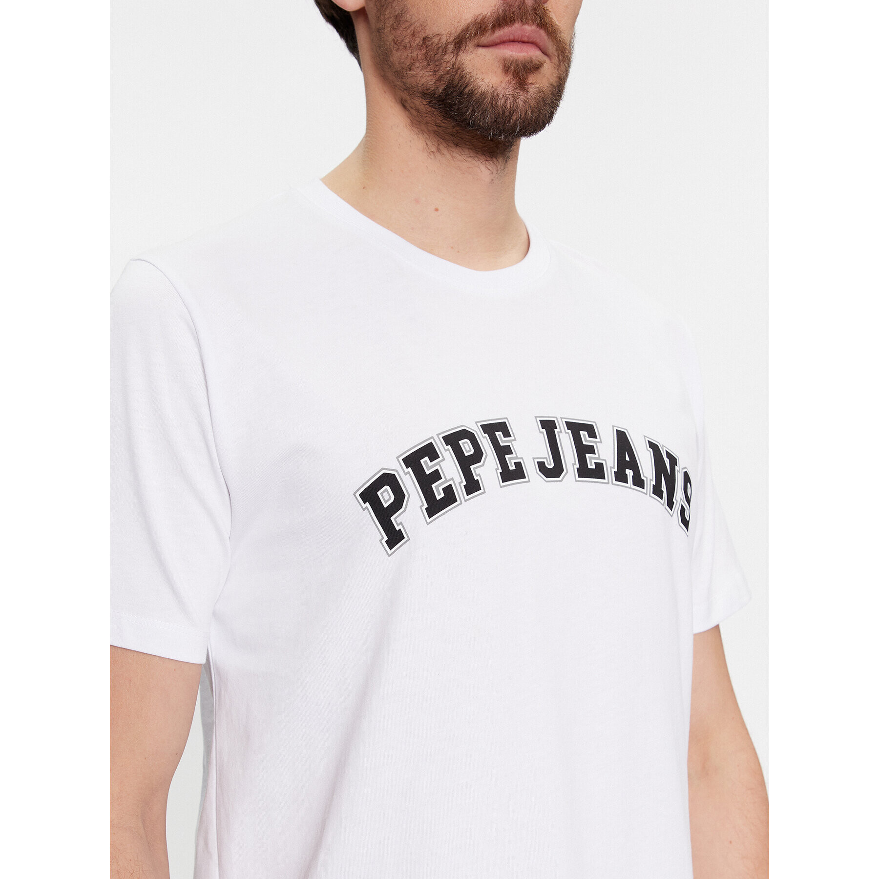 Pepe Jeans Tricou Clement PM509220 Alb Regular Fit - Pled.ro