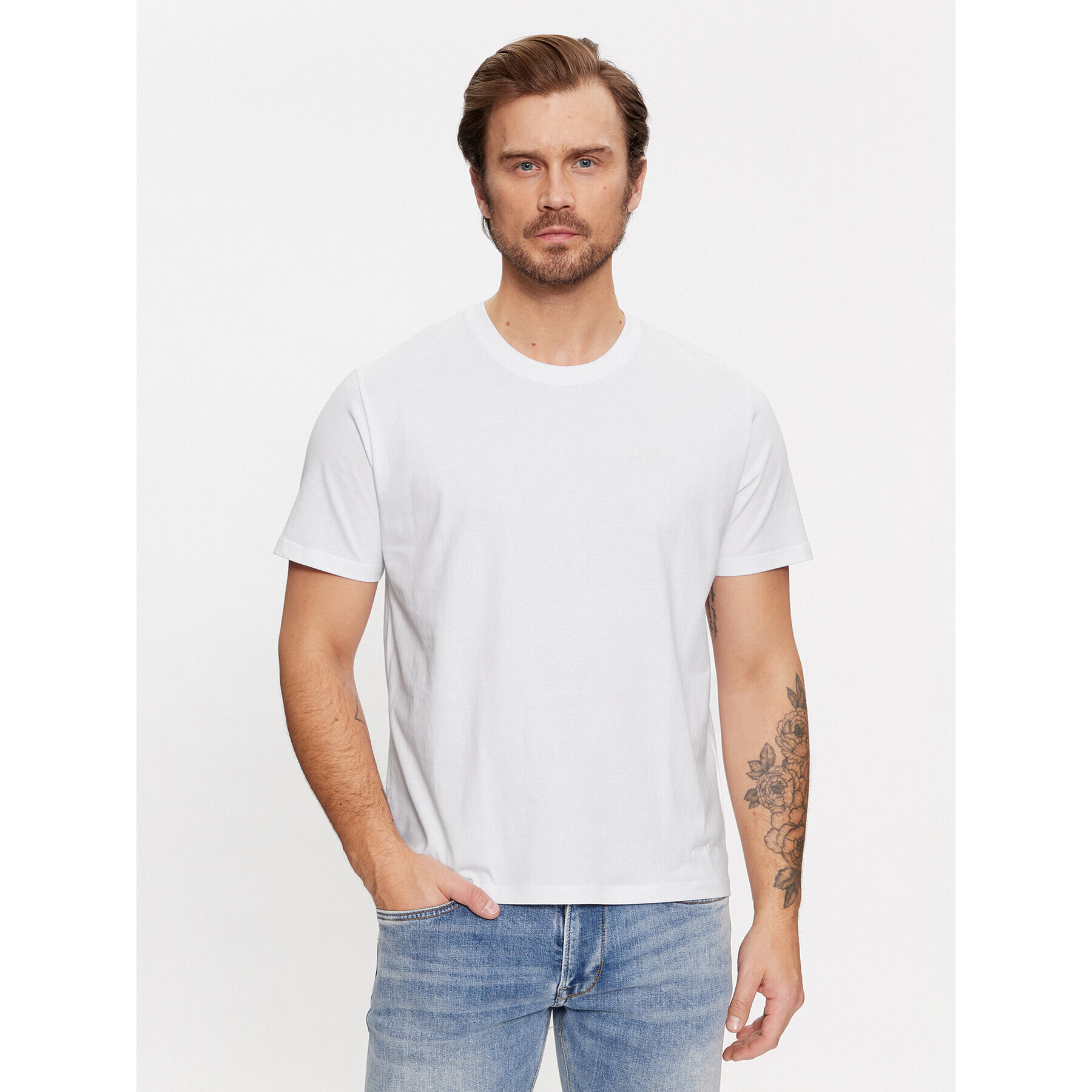 Pepe Jeans Tricou Connor PM509206 Alb Regular Fit - Pled.ro