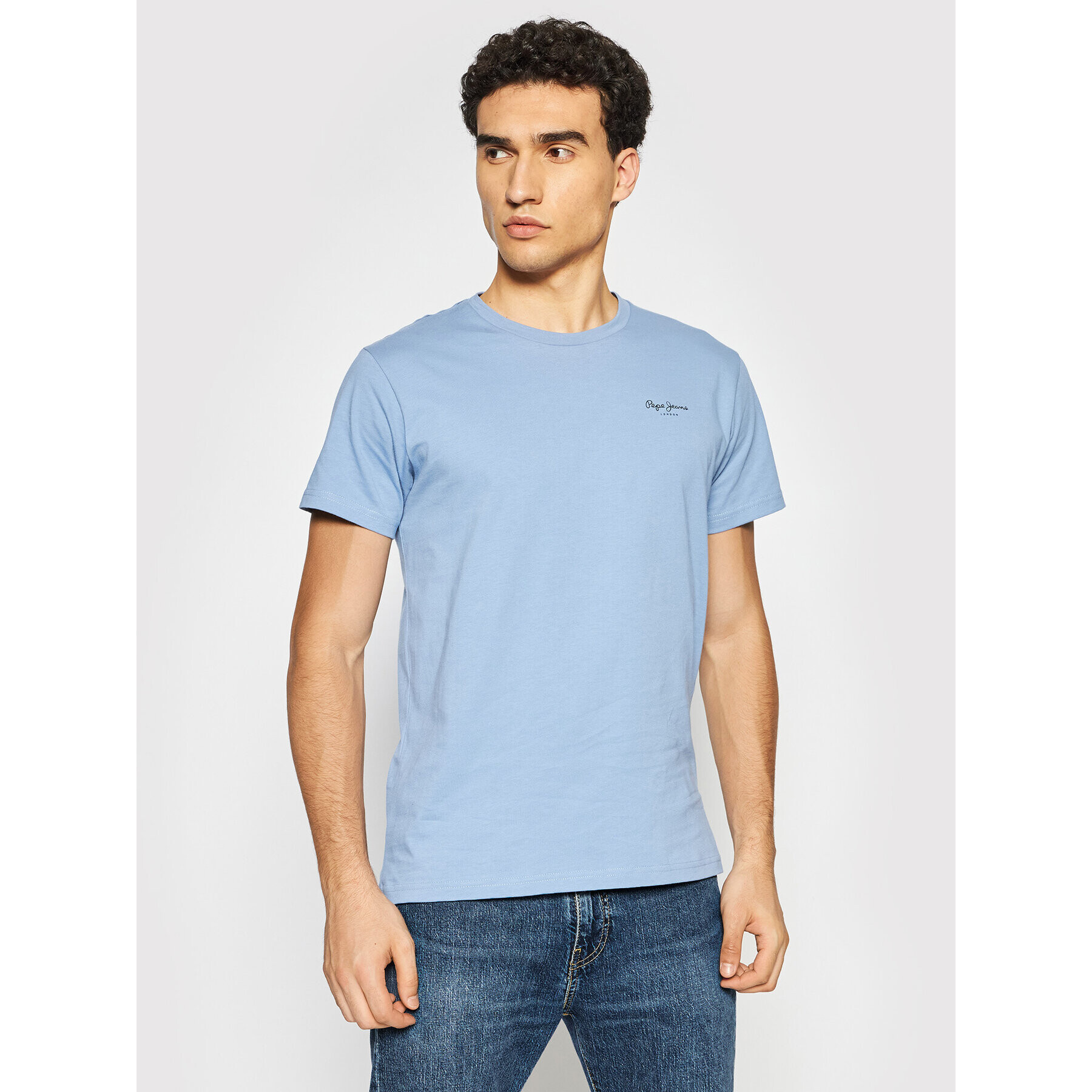 Pepe Jeans Tricou Derek PM508011 Albastru Regular Fit - Pled.ro