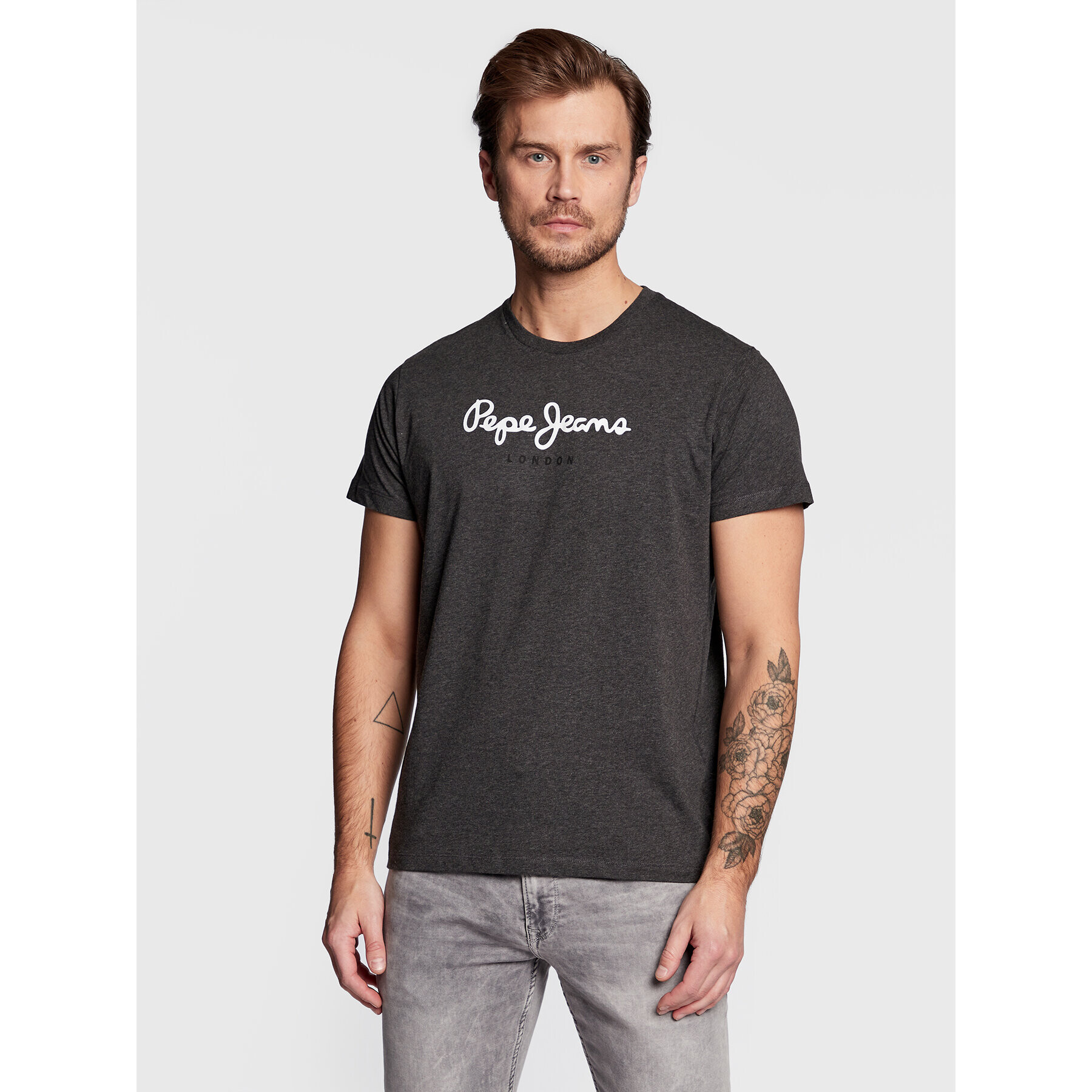 Pepe Jeans Tricou Eggo PM508208 Gri Regular Fit - Pled.ro