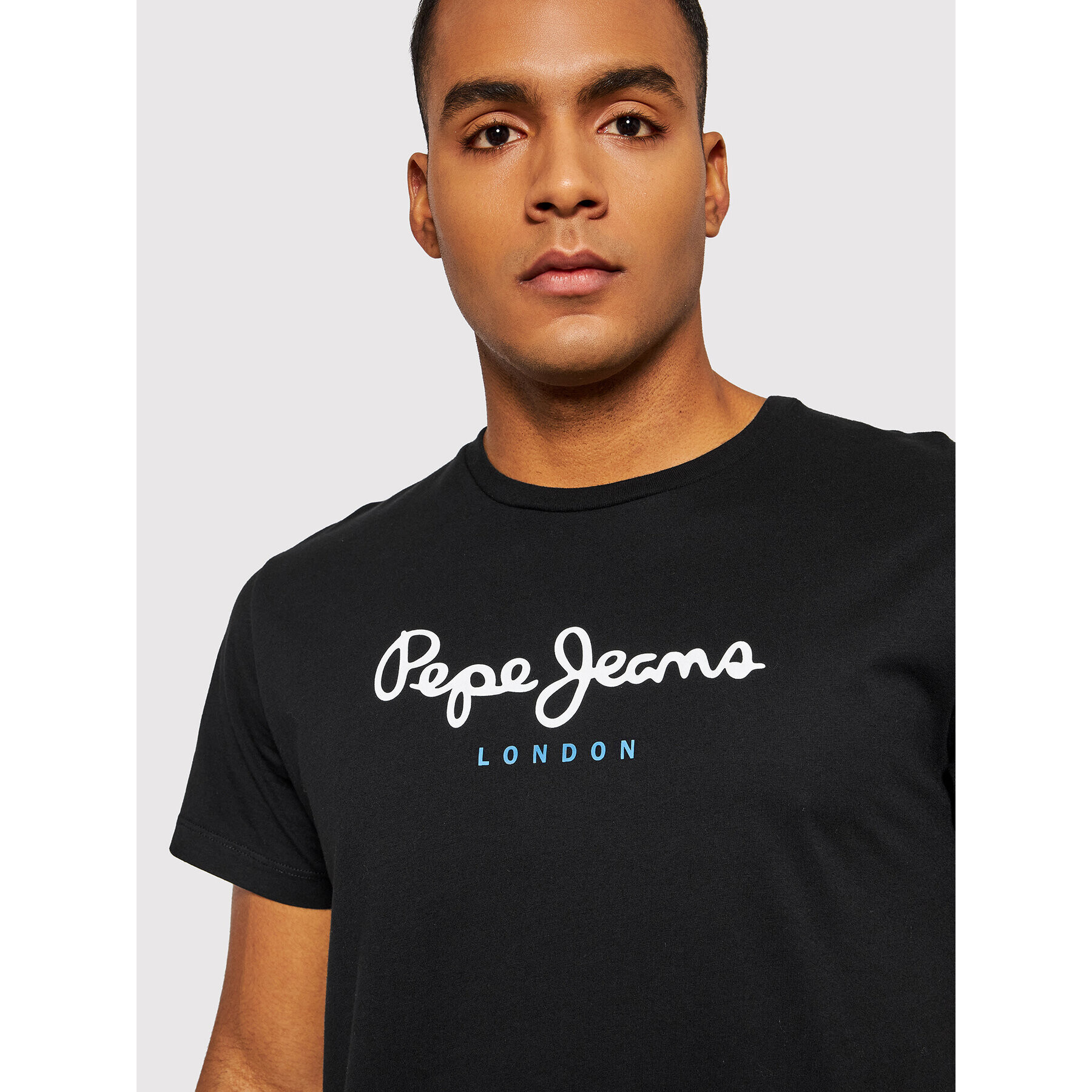 Pepe Jeans Tricou Eggo PM508208 Negru Regular Fit - Pled.ro