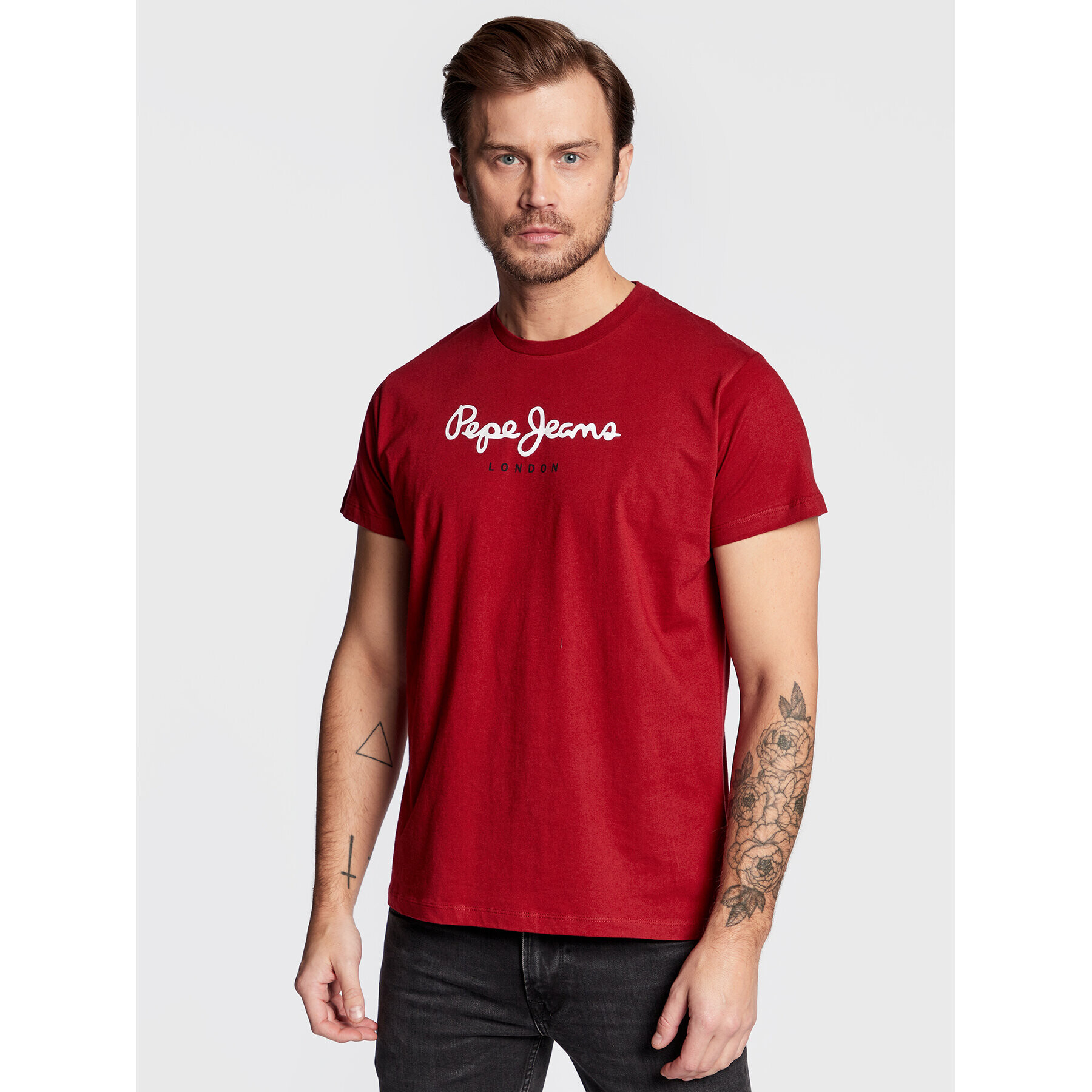 Pepe Jeans Tricou Eggo PM508208 Roșu Regular Fit - Pled.ro