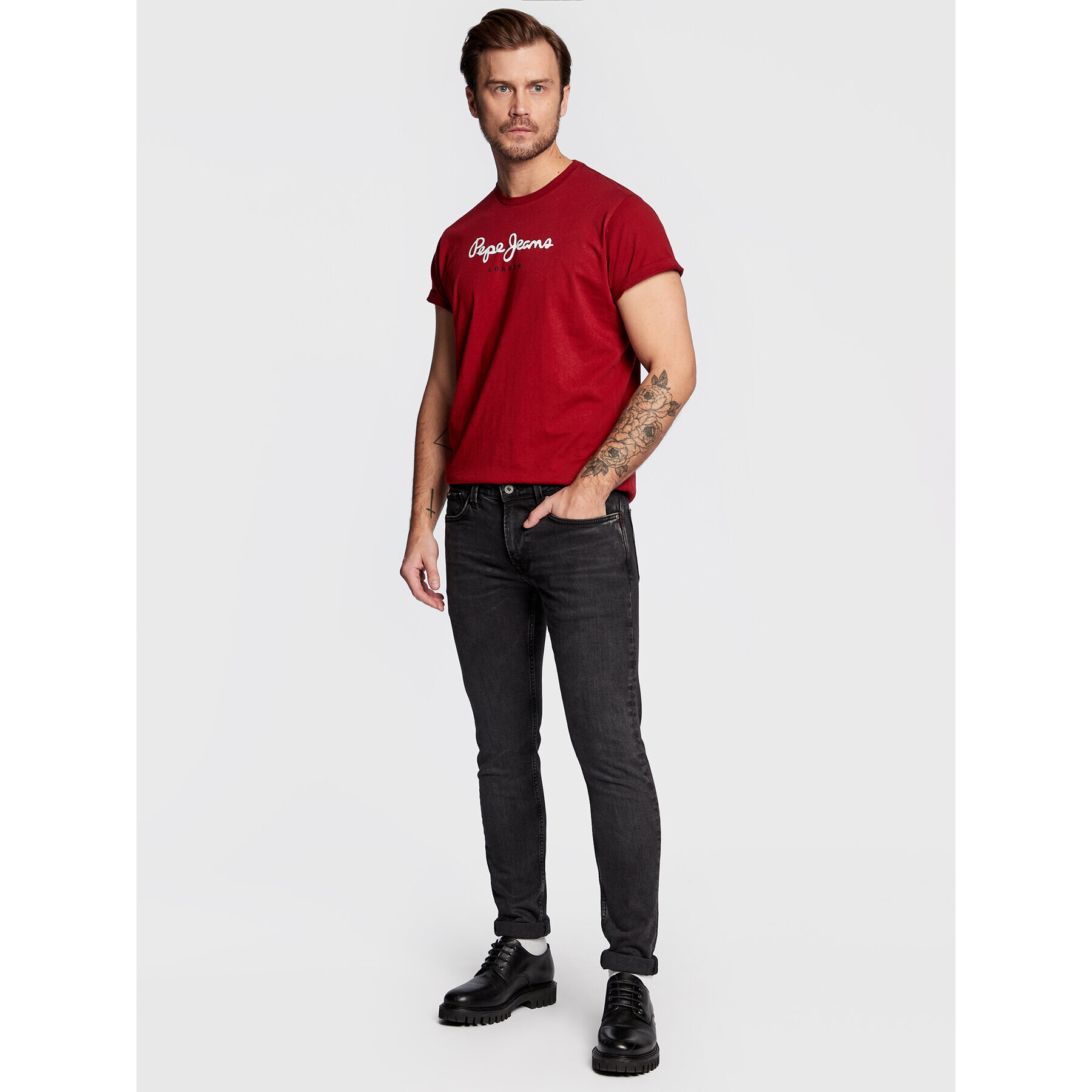 Pepe Jeans Tricou Eggo PM508208 Roșu Regular Fit - Pled.ro