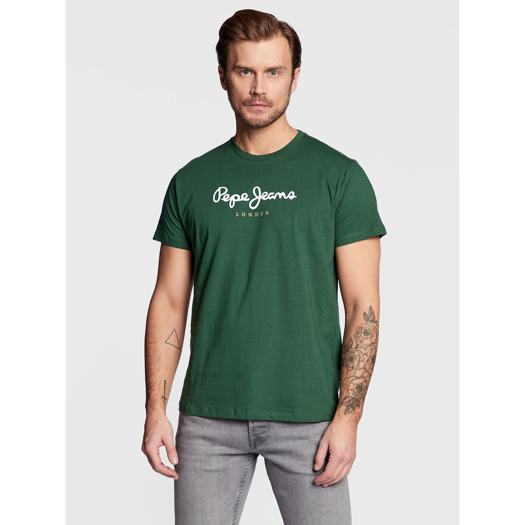 Pepe Jeans Tricou Eggo PM508208 Verde Regular Fit - Pled.ro