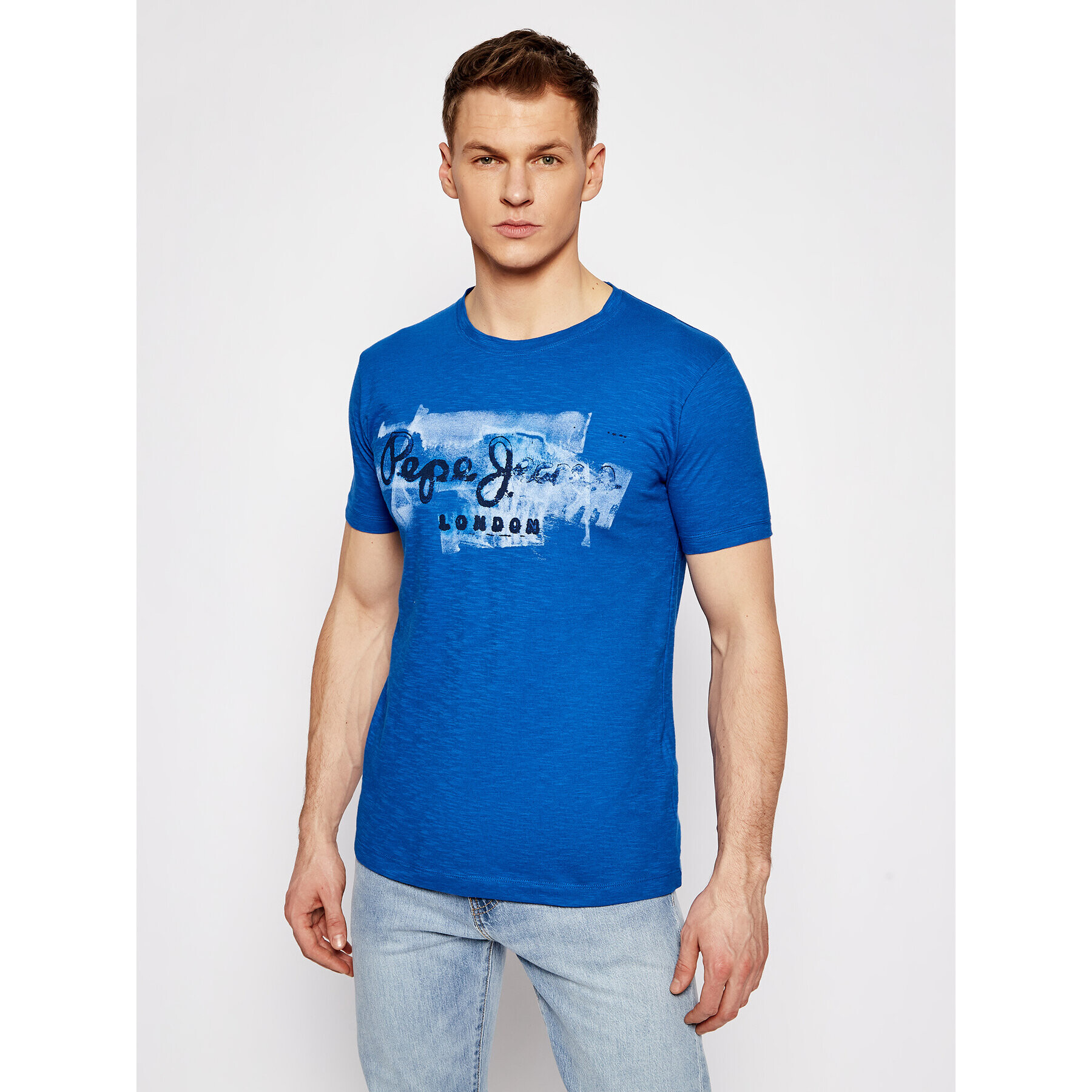 Pepe Jeans Tricou Golders PM503213 Albastru Slim Fit - Pled.ro