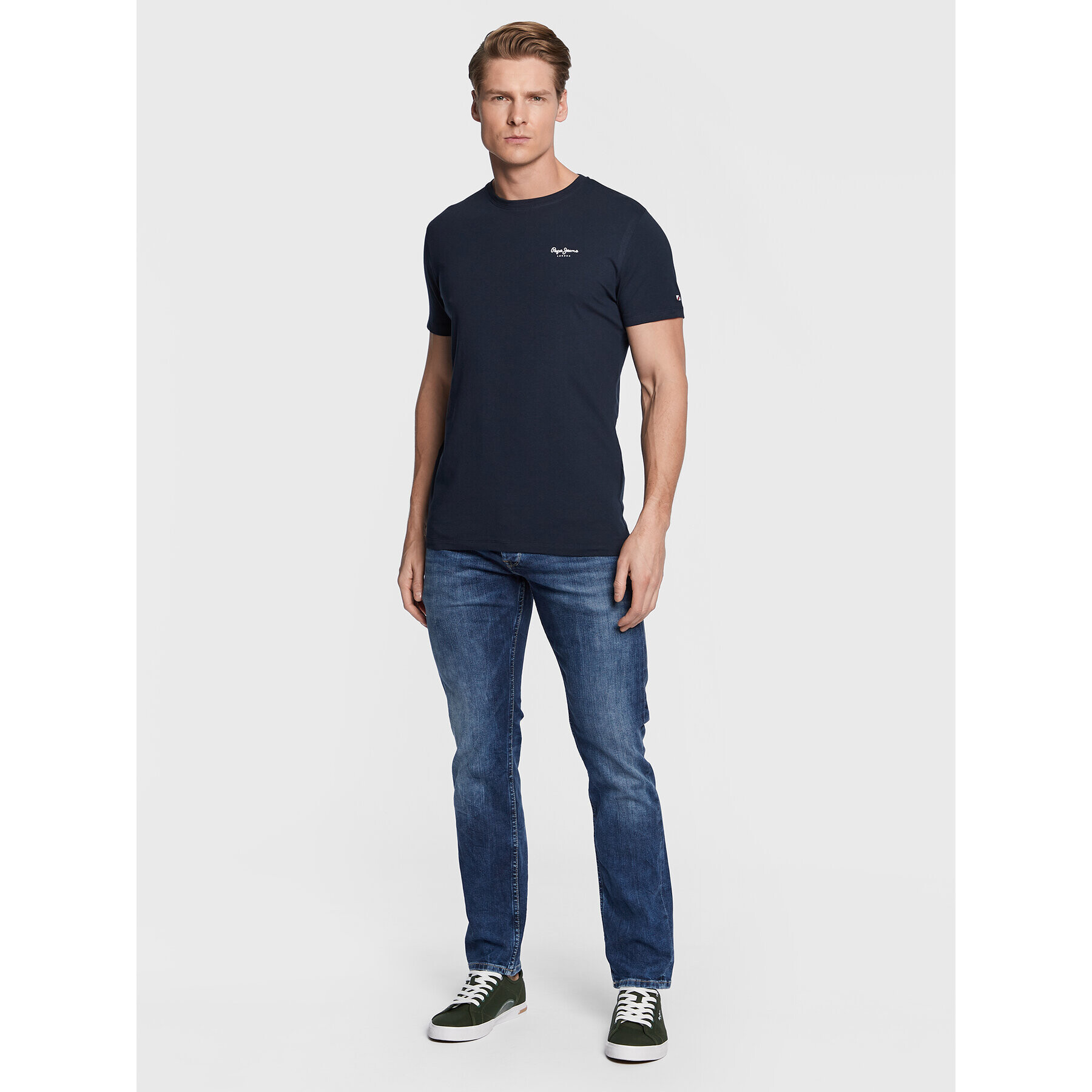 Pepe Jeans Tricou Jack PM508663 Bleumarin Slim Fit - Pled.ro