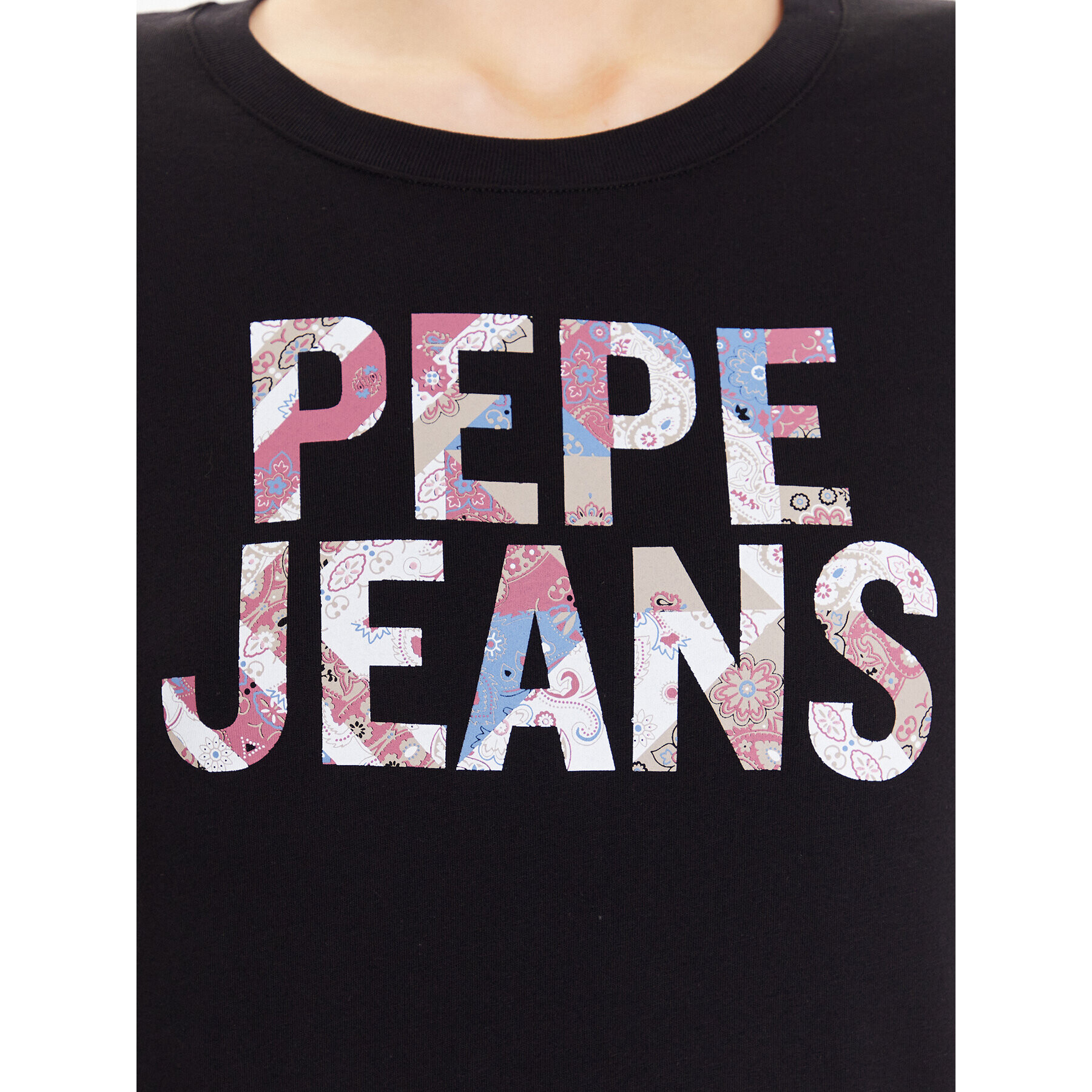 Pepe Jeans Tricou Luna PL505394 Negru Regular Fit - Pled.ro