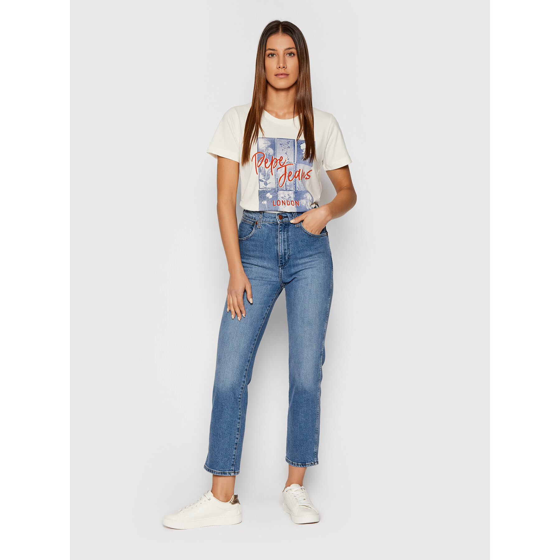 Pepe Jeans Tricou Masqui PL505014 Bej Regular Fit - Pled.ro