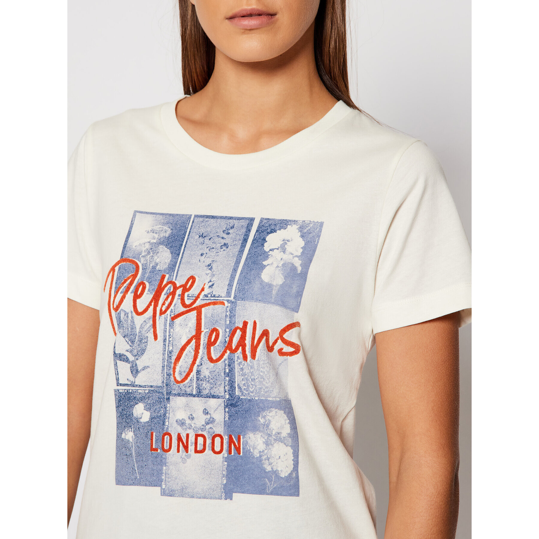 Pepe Jeans Tricou Masqui PL505014 Bej Regular Fit - Pled.ro