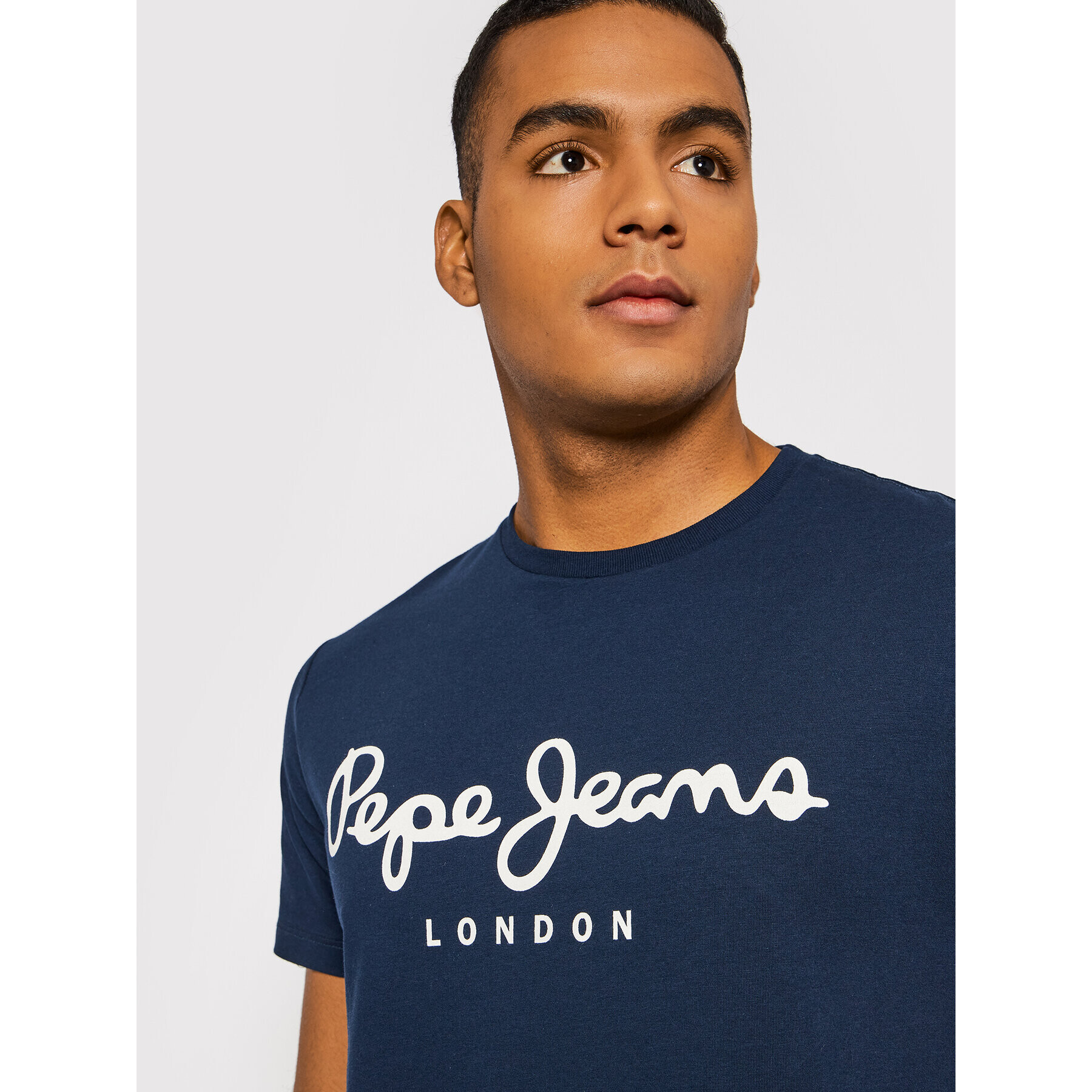 Pepe Jeans Tricou Original PM508210 Bleumarin Slim Fit - Pled.ro