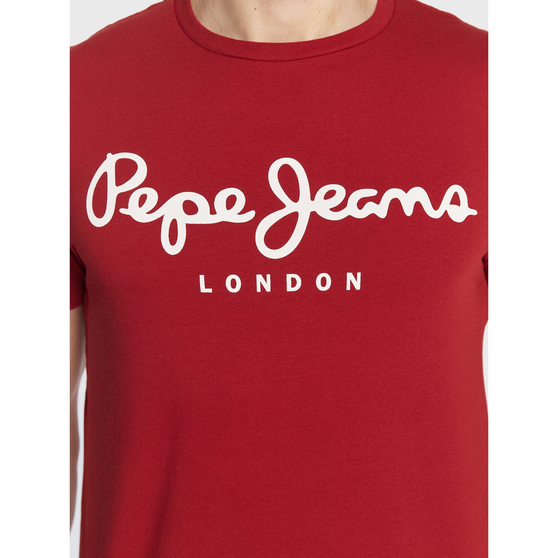 Pepe Jeans Tricou Original PM508210 Roșu Slim Fit - Pled.ro