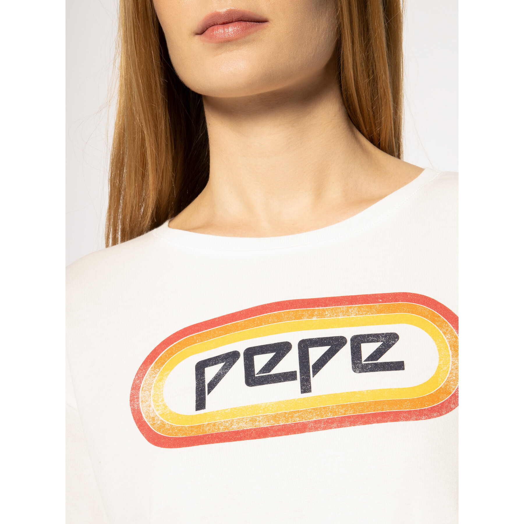 Pepe Jeans Tricou Paula PL504476 Alb Regular Fit - Pled.ro