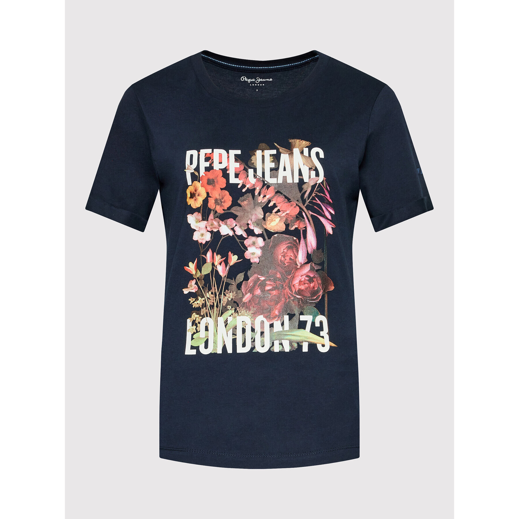 Pepe Jeans Tricou Pauline PL505220 Bleumarin Regular Fit - Pled.ro