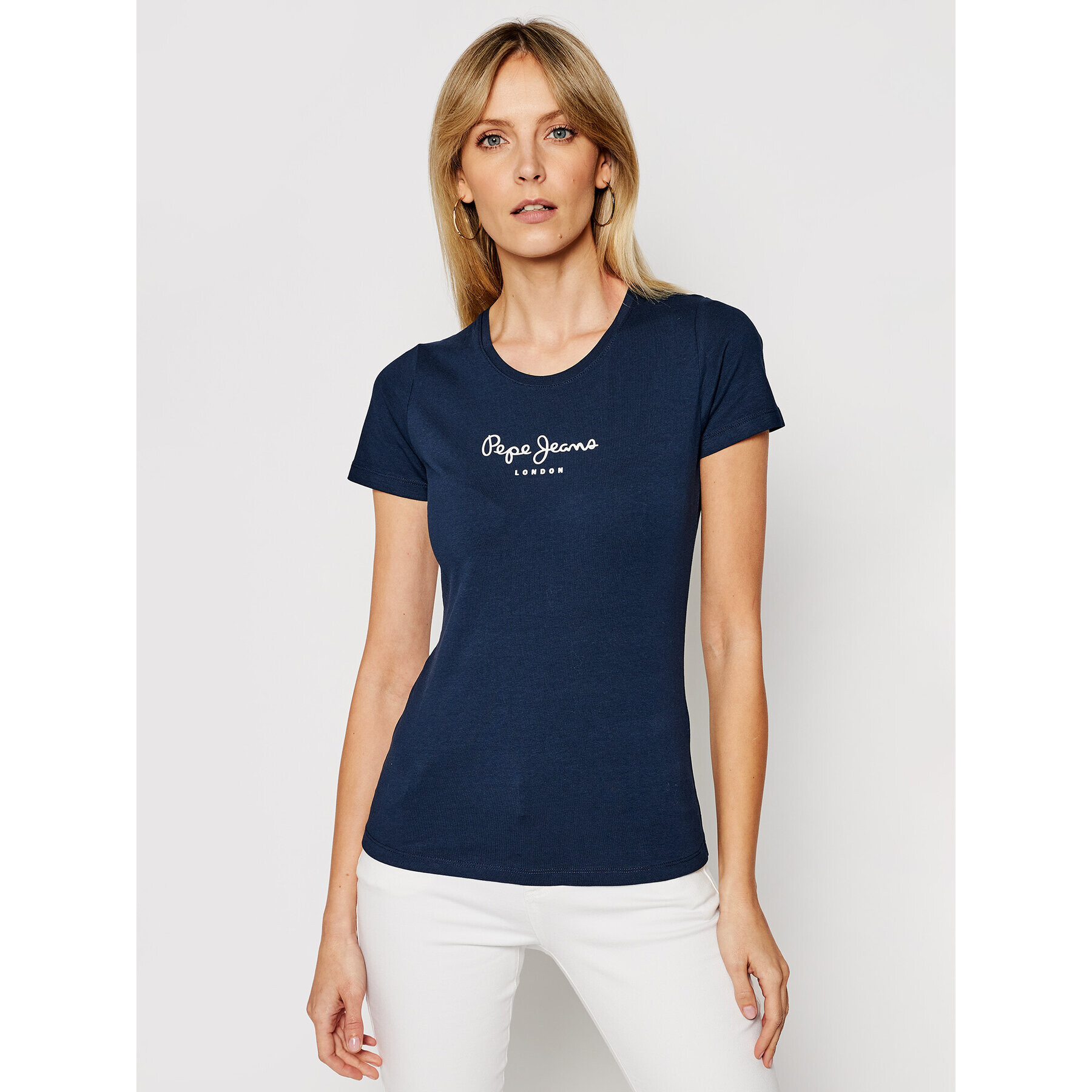 Pepe Jeans Tricou PL502711 Bleumarin Slim Fit - Pled.ro