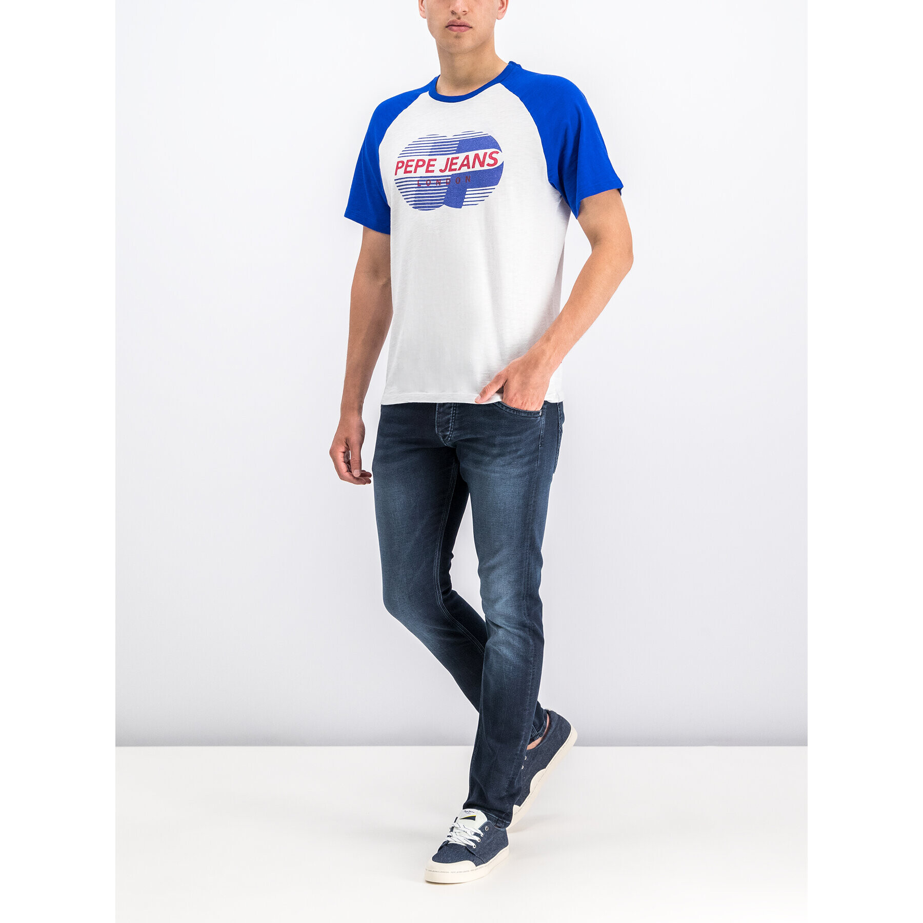 Pepe Jeans Tricou PM506538 Alb Regular Fit - Pled.ro