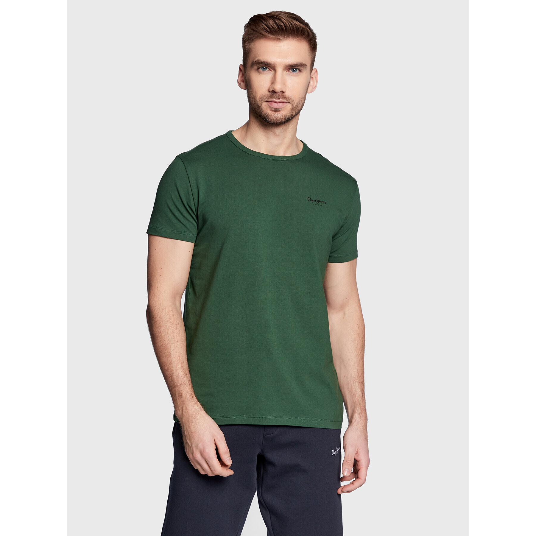 Pepe Jeans Tricou PM508212 Verde Slim Fit - Pled.ro