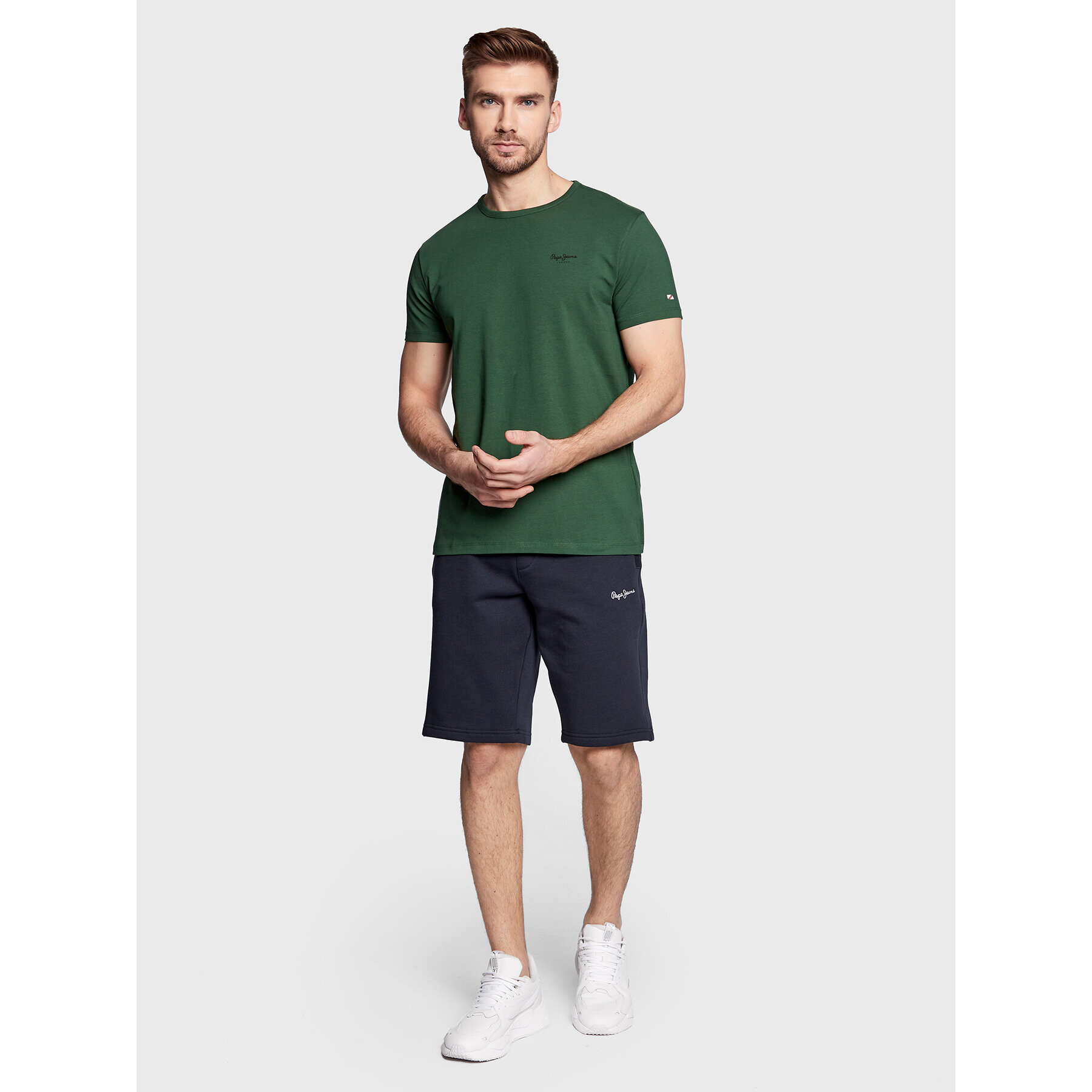 Pepe Jeans Tricou PM508212 Verde Slim Fit - Pled.ro